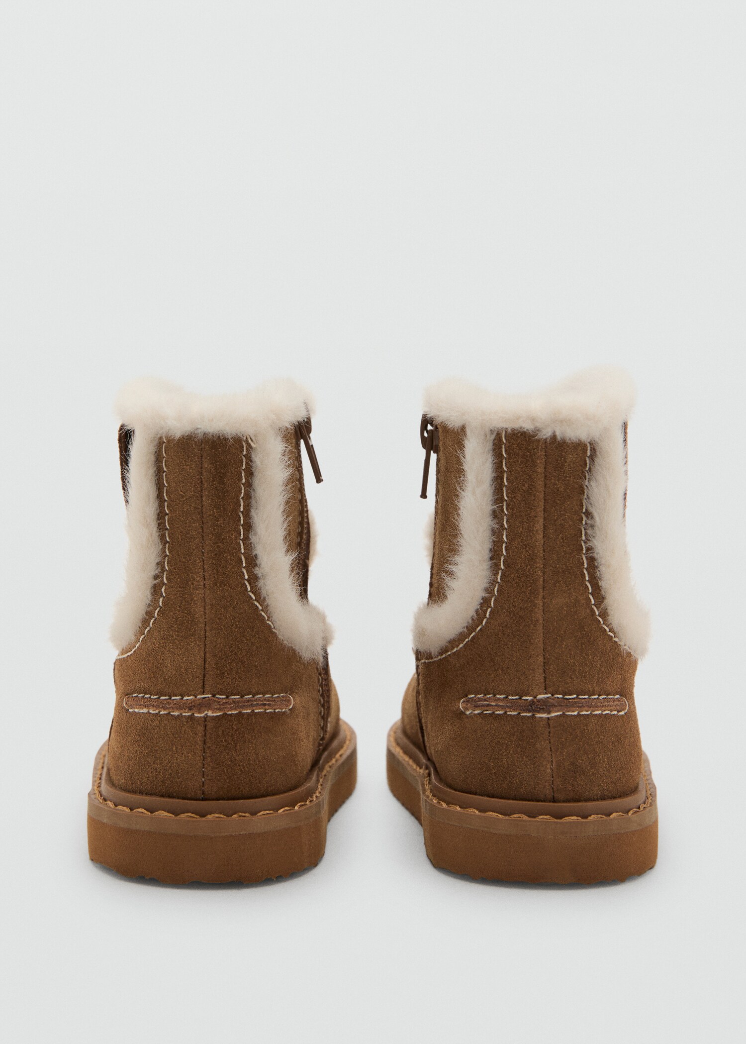 Fur-effect suede ankle boots - Details of the article 1