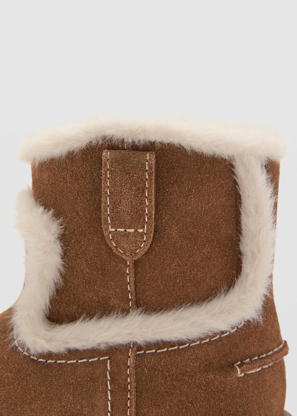 Fur-effect suede ankle boots