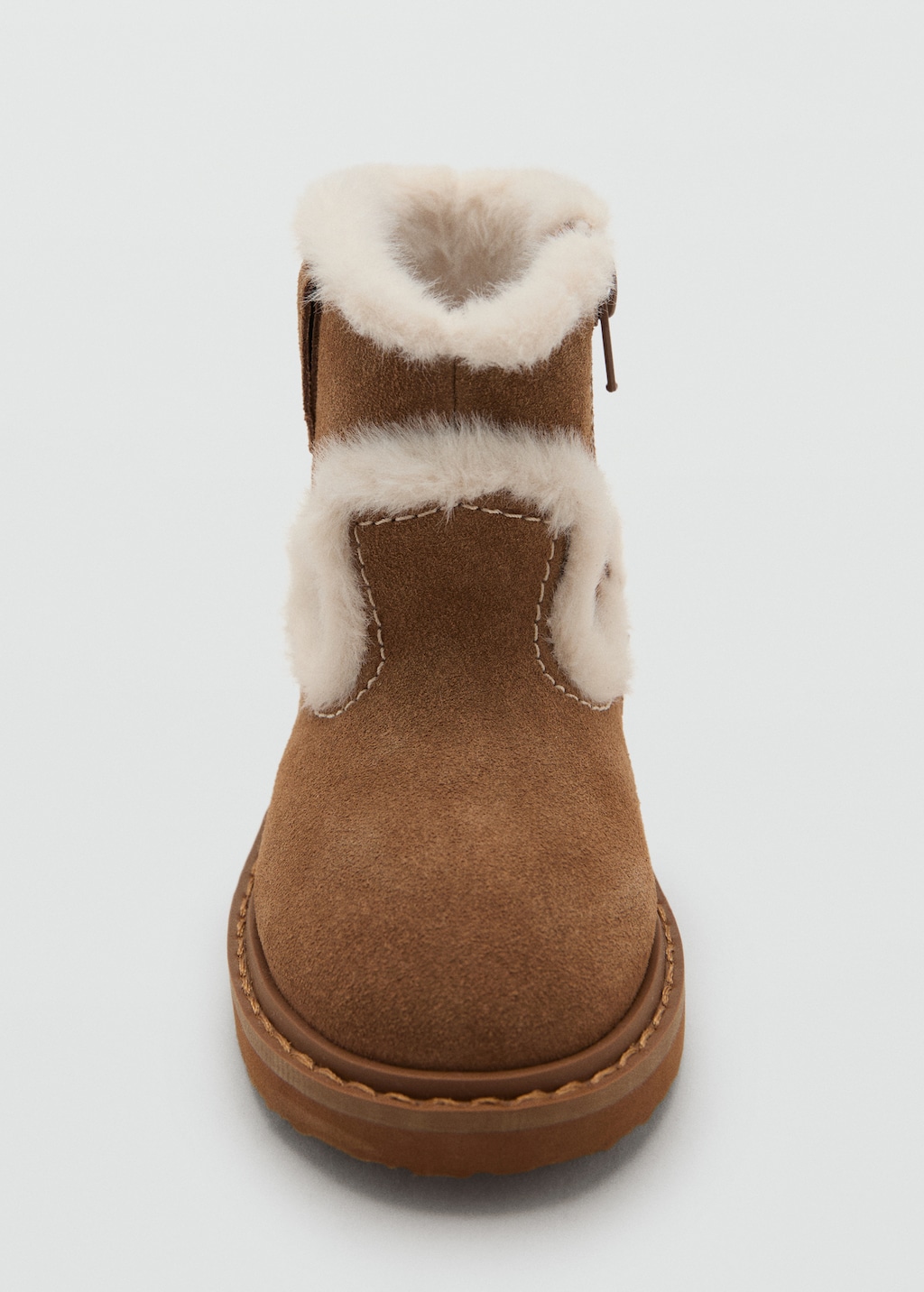Fur-effect suede ankle boots