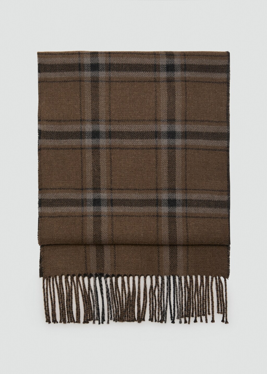 Check fringed scarf - Men | MANGO USA