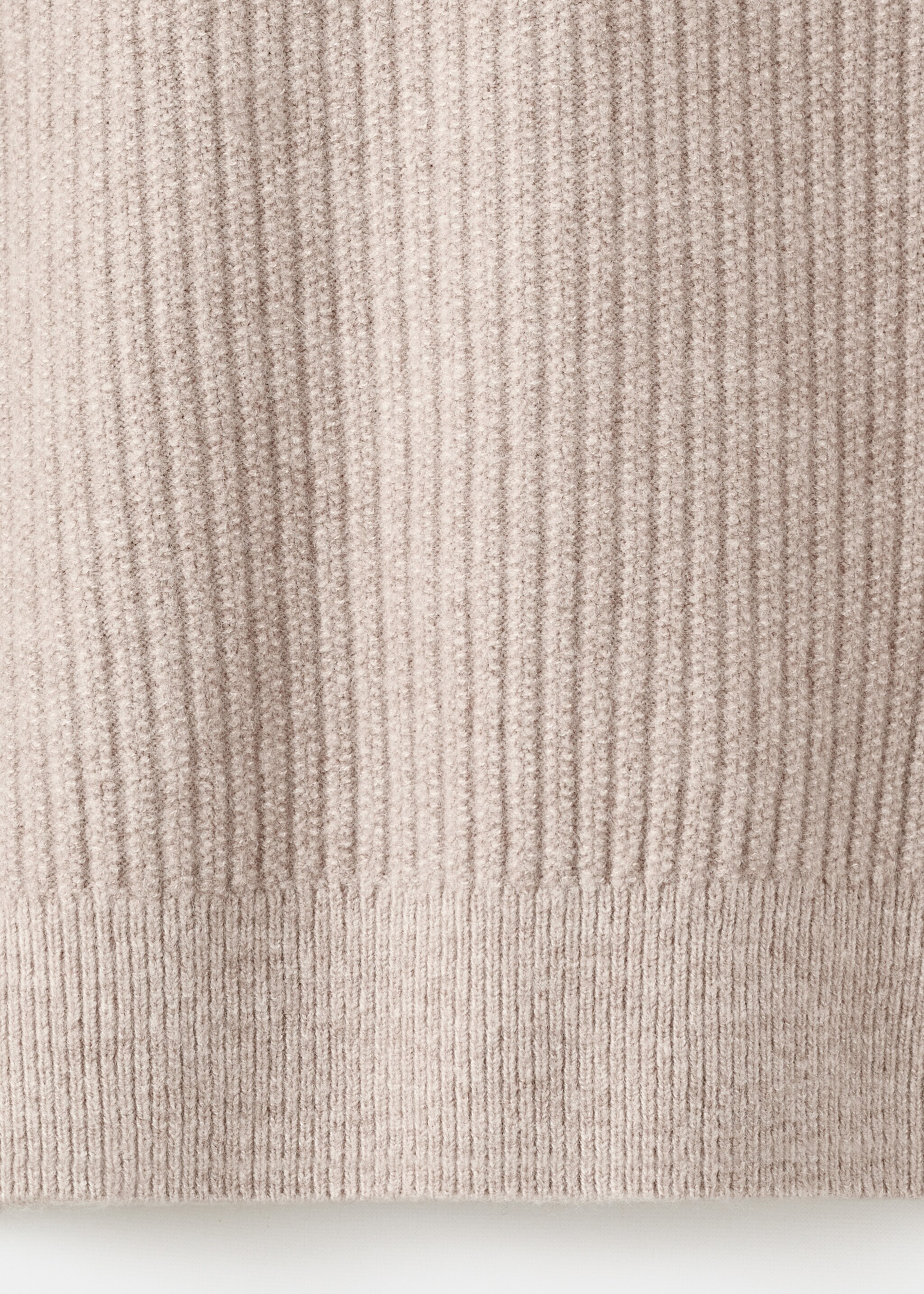 Ribbed sweater with zip neck - Details of the article 0, Sand. Ref: 17007899-00.