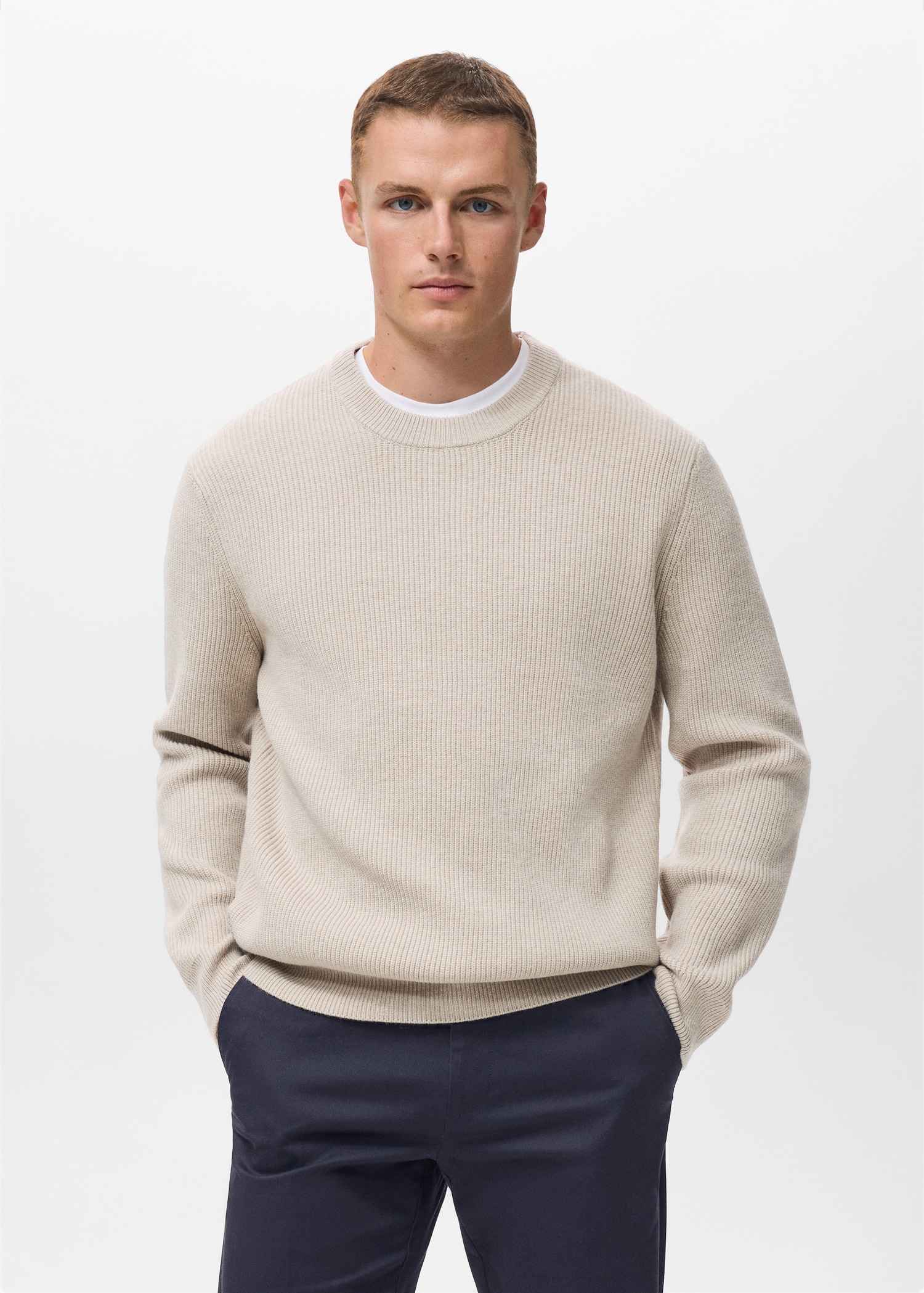 Pull-over maille côtelée Homme MANGO Guyane française