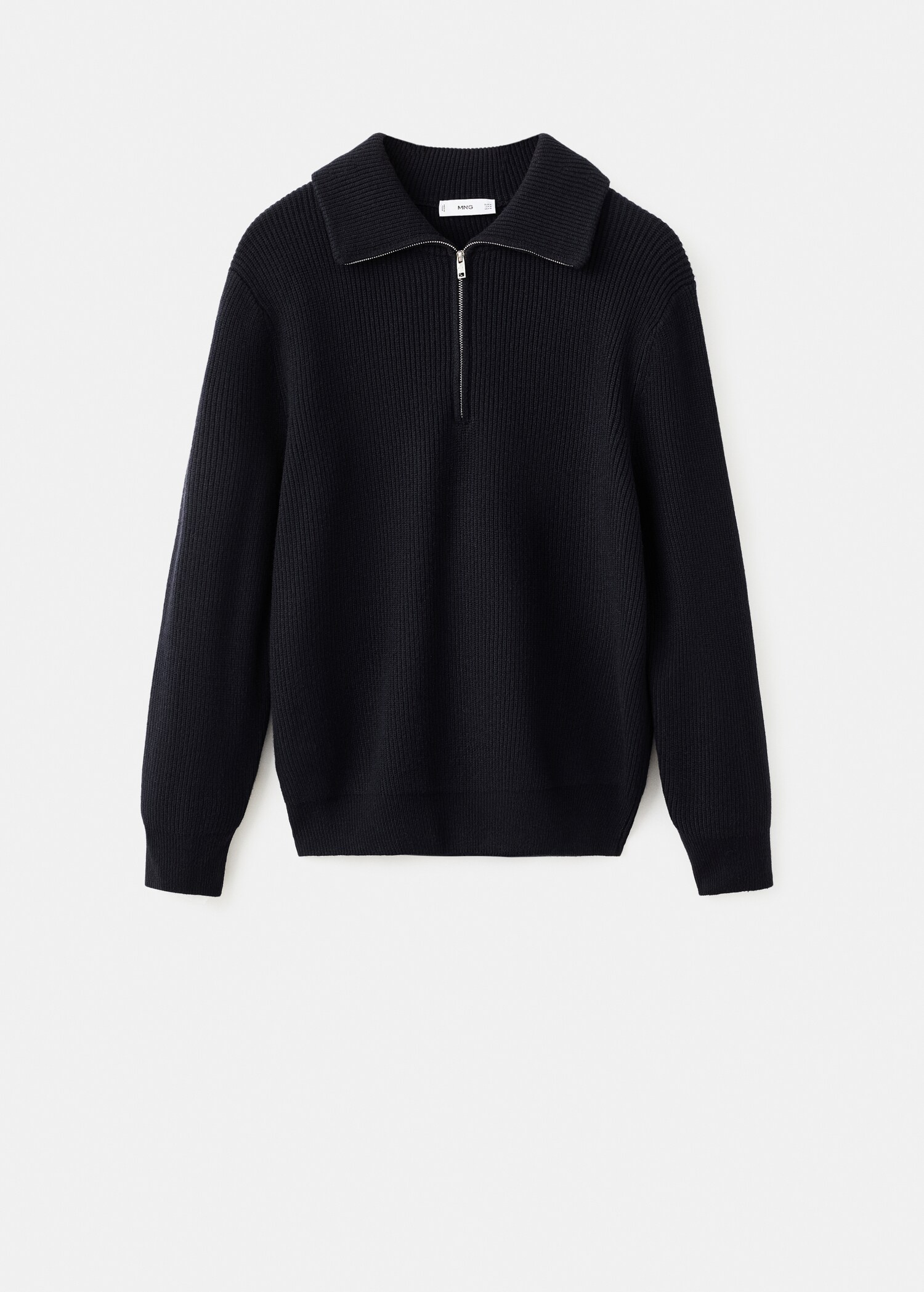 Knitted sweater with zip collar - Article without model