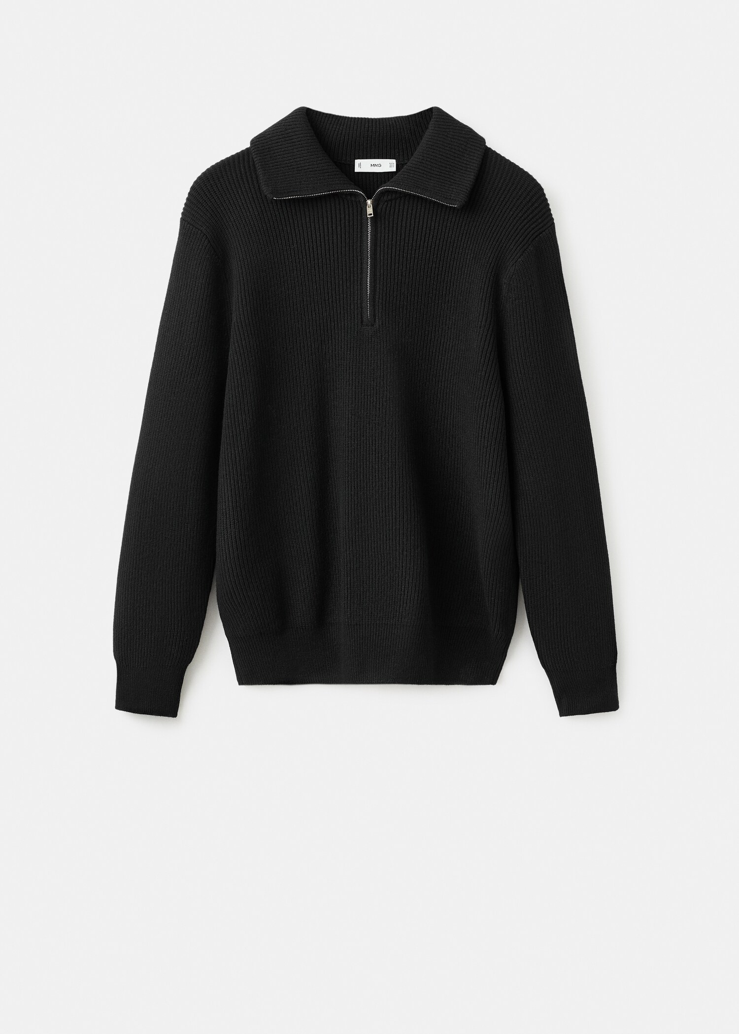 Knitted sweater with zip collar - Article without model