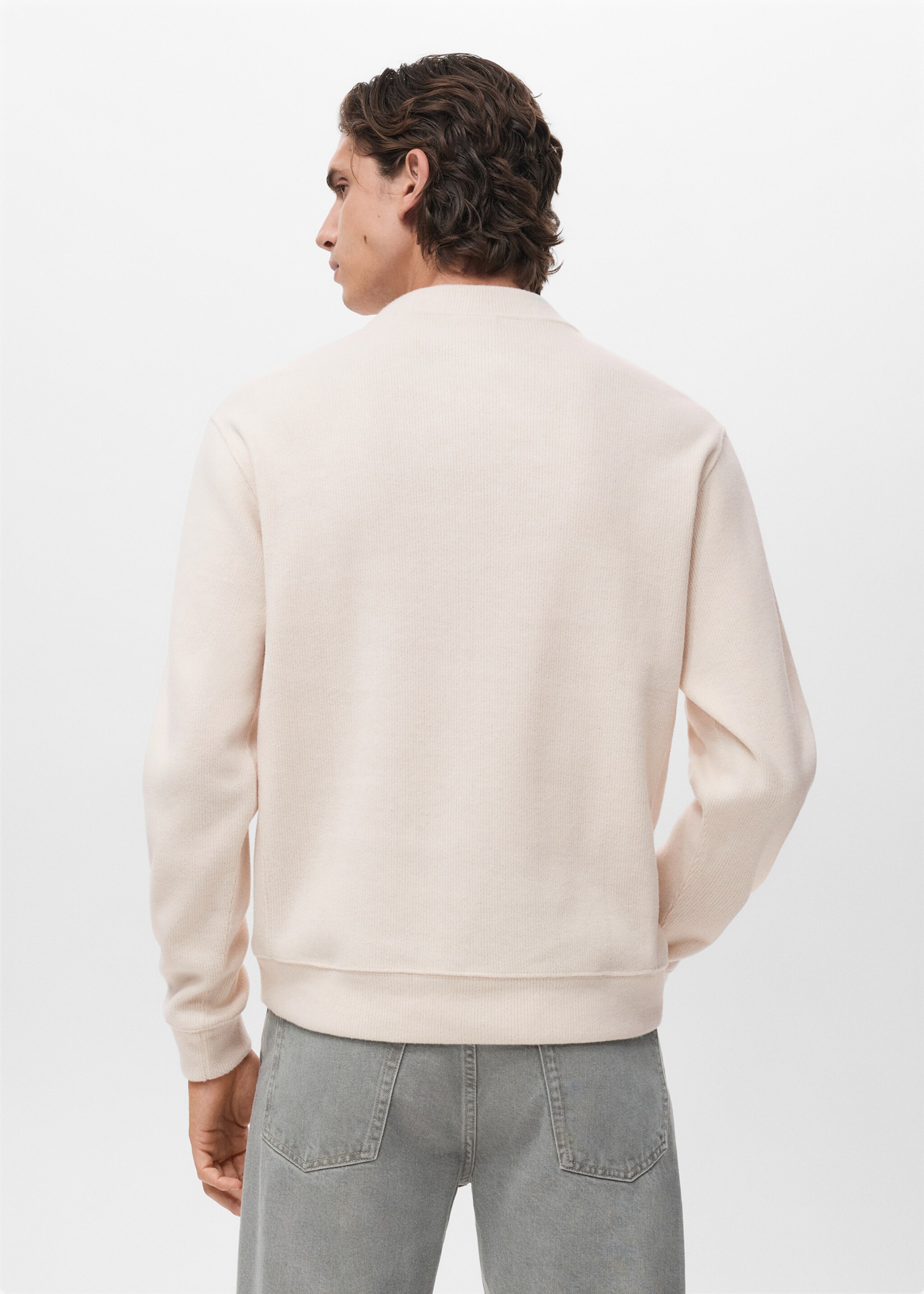 Sweatshirt de malha regular fit - Verso do artigo, Cru. Ref: 17007902-00.