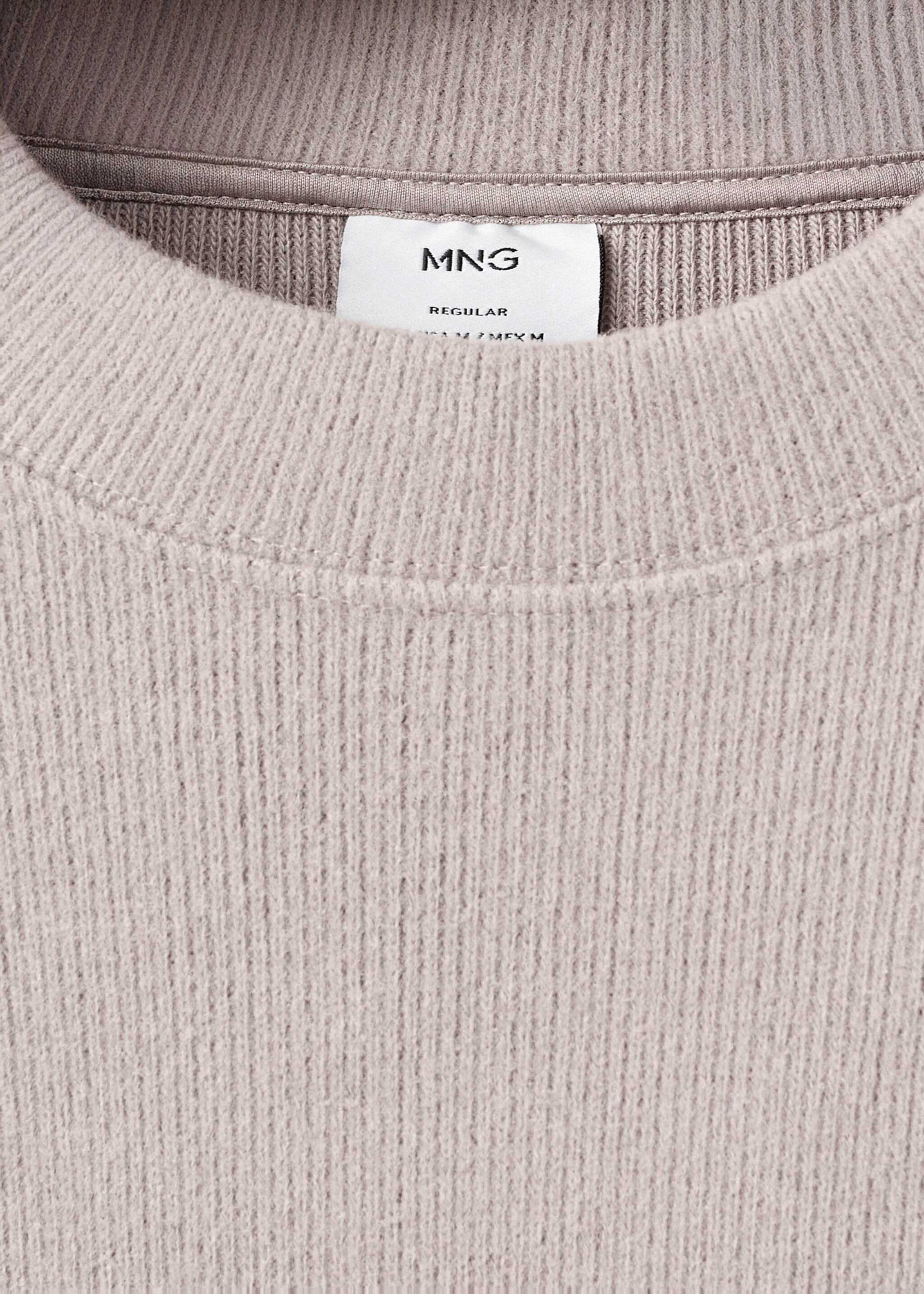 Regular-fit knitted sweatshirt - Details of the article 8, Sand. Ref: 17007902-00.