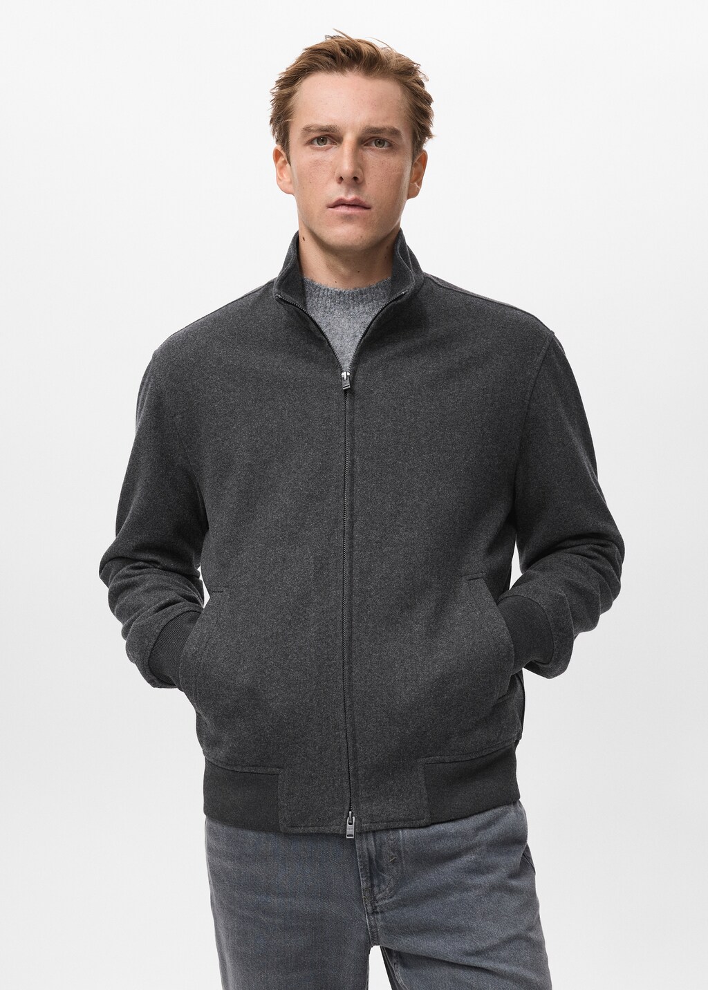 Regular-fit jacket with zip
