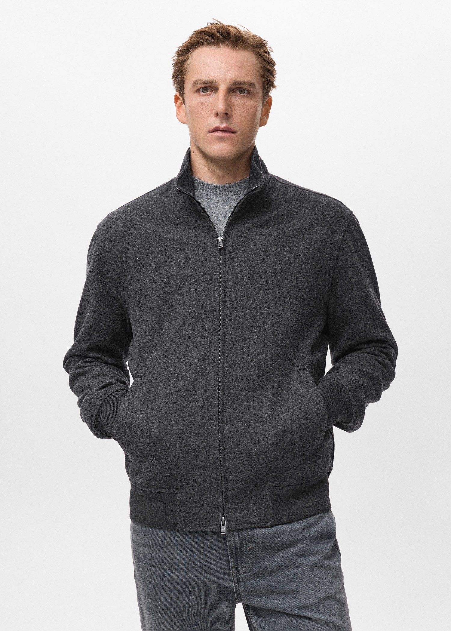 Regular-fit jacket with zip1