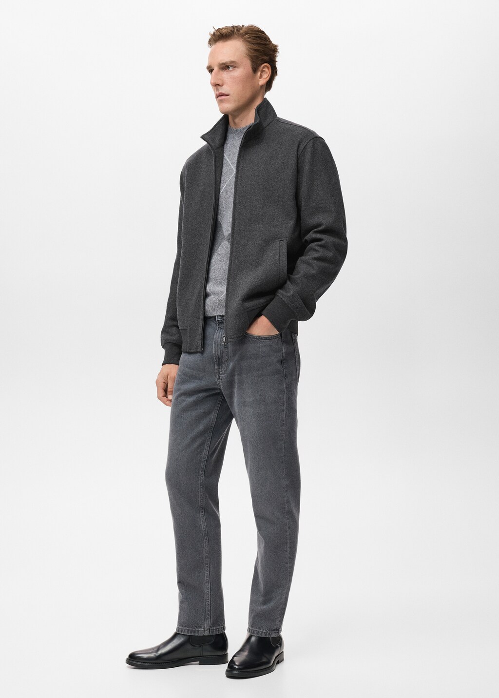Regular-fit jacket with zip