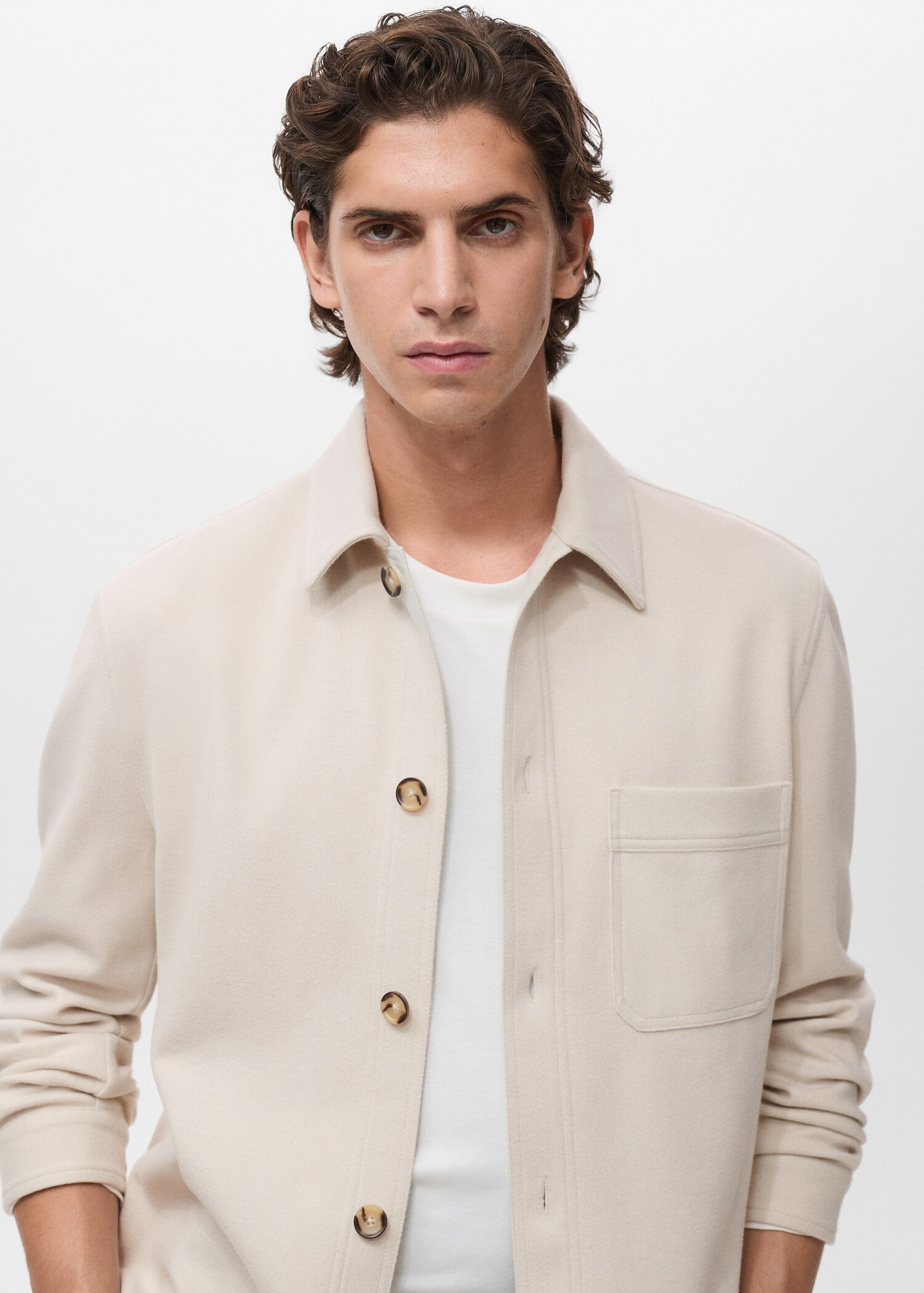 Regular fit flannel overshirt - Details of the article 1