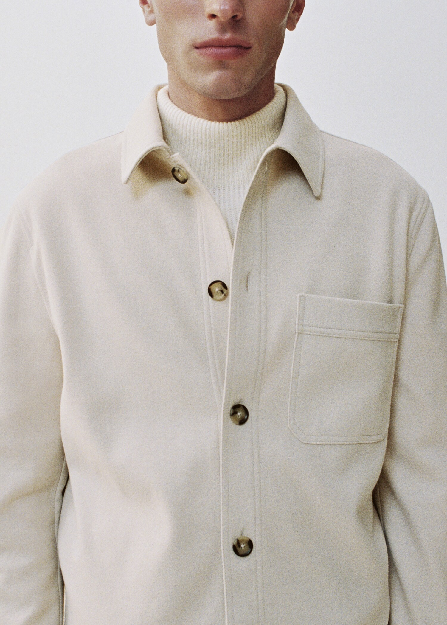 Regular fit flannel overshirt - Details of the article 3