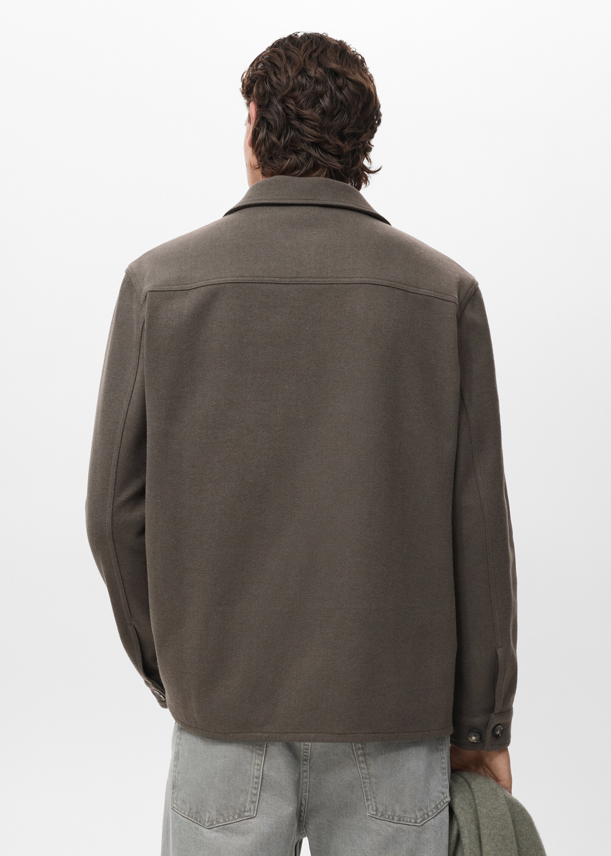Regular fit flannel overshirt - Reverse of the article, Dark Green. Ref: 17007906-00.