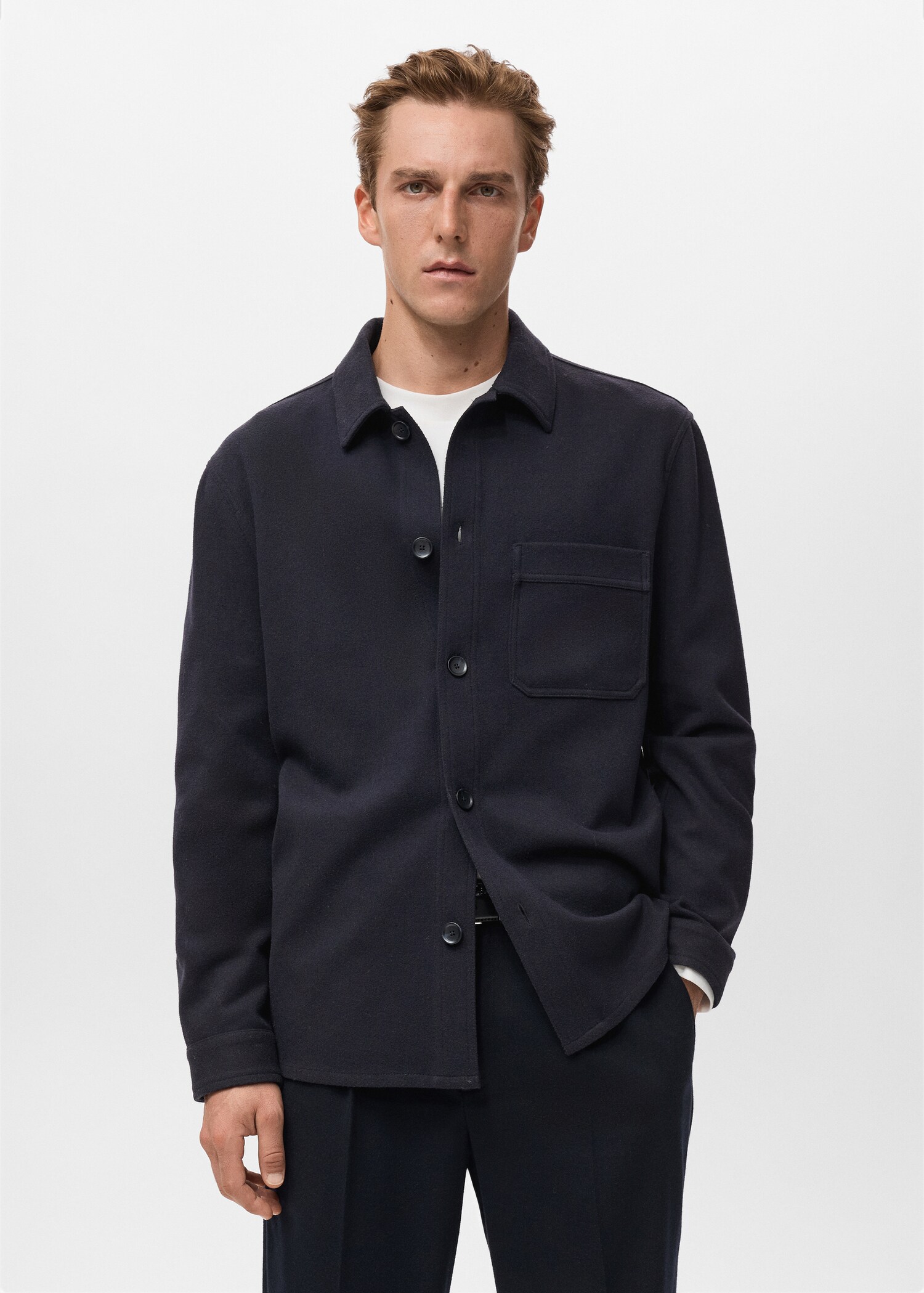 Regular fit flannel overshirt - Medium plane