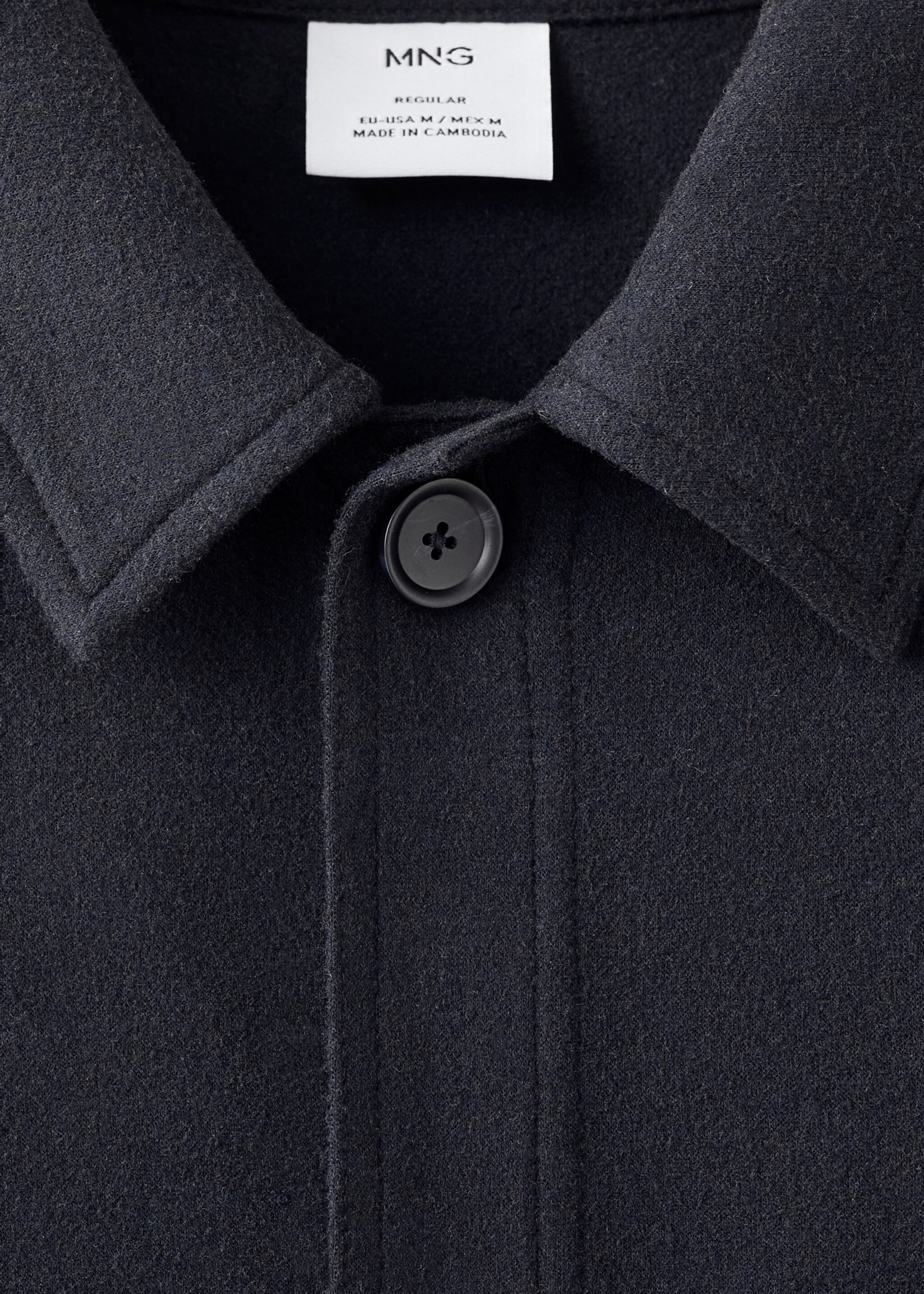 Sobrecamisa franela regular fit - Detalle del artículo 8, Azul marino. Ref: 17007906-00.
