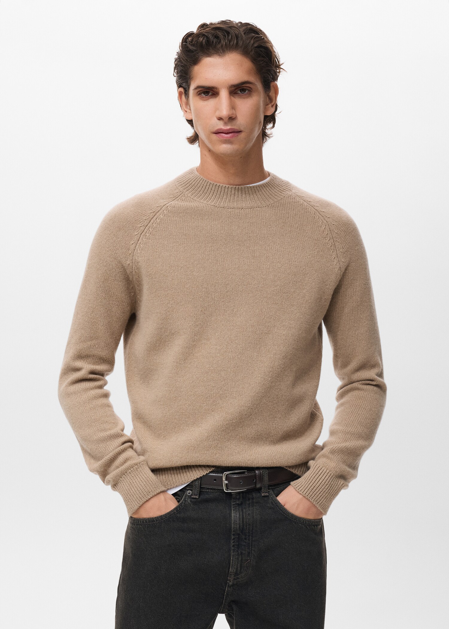 100% Italian wool knitted sweater - Medium plane