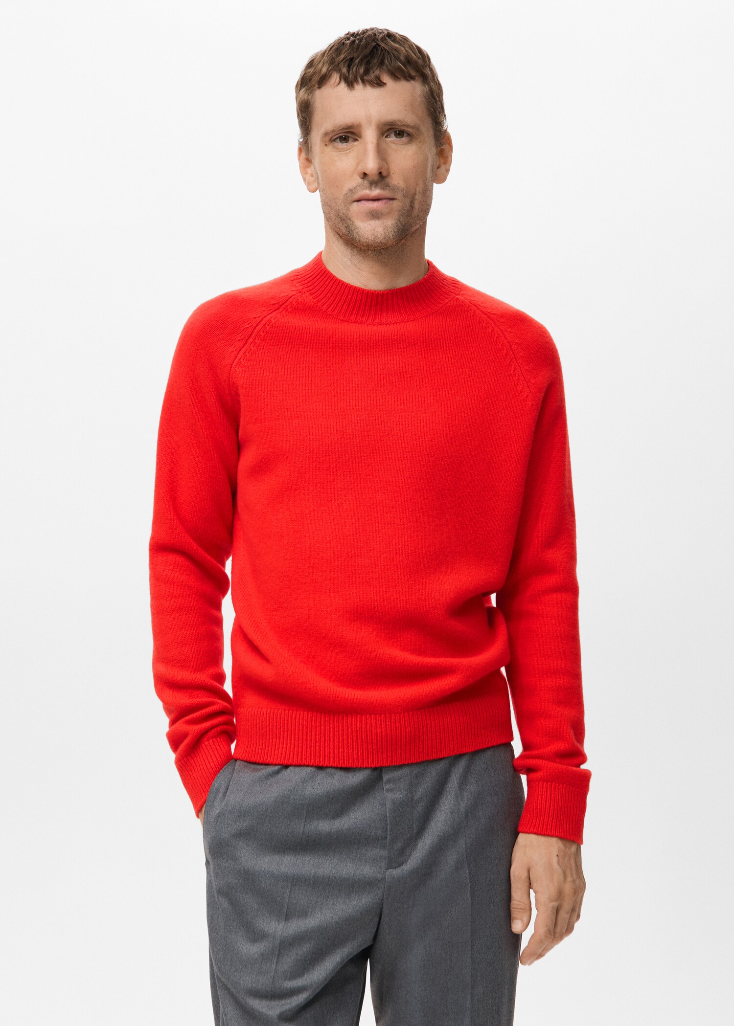 Pullover aus 100 % Wolle mit halbhohem Kragen - Mittlere Ansicht