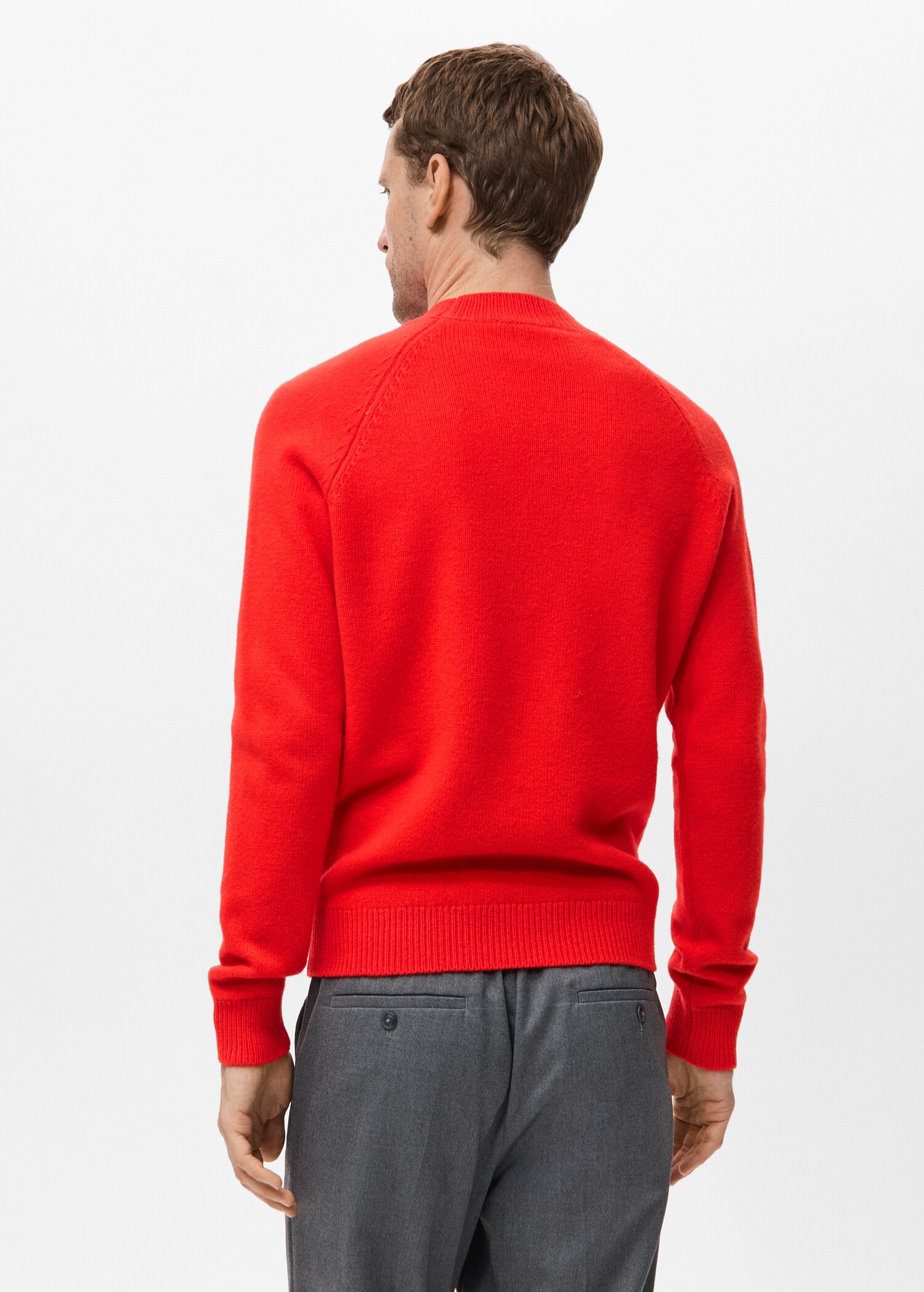 Pullover aus 100 % Wolle mit halbhohem Kragen - Rückseite des Artikels