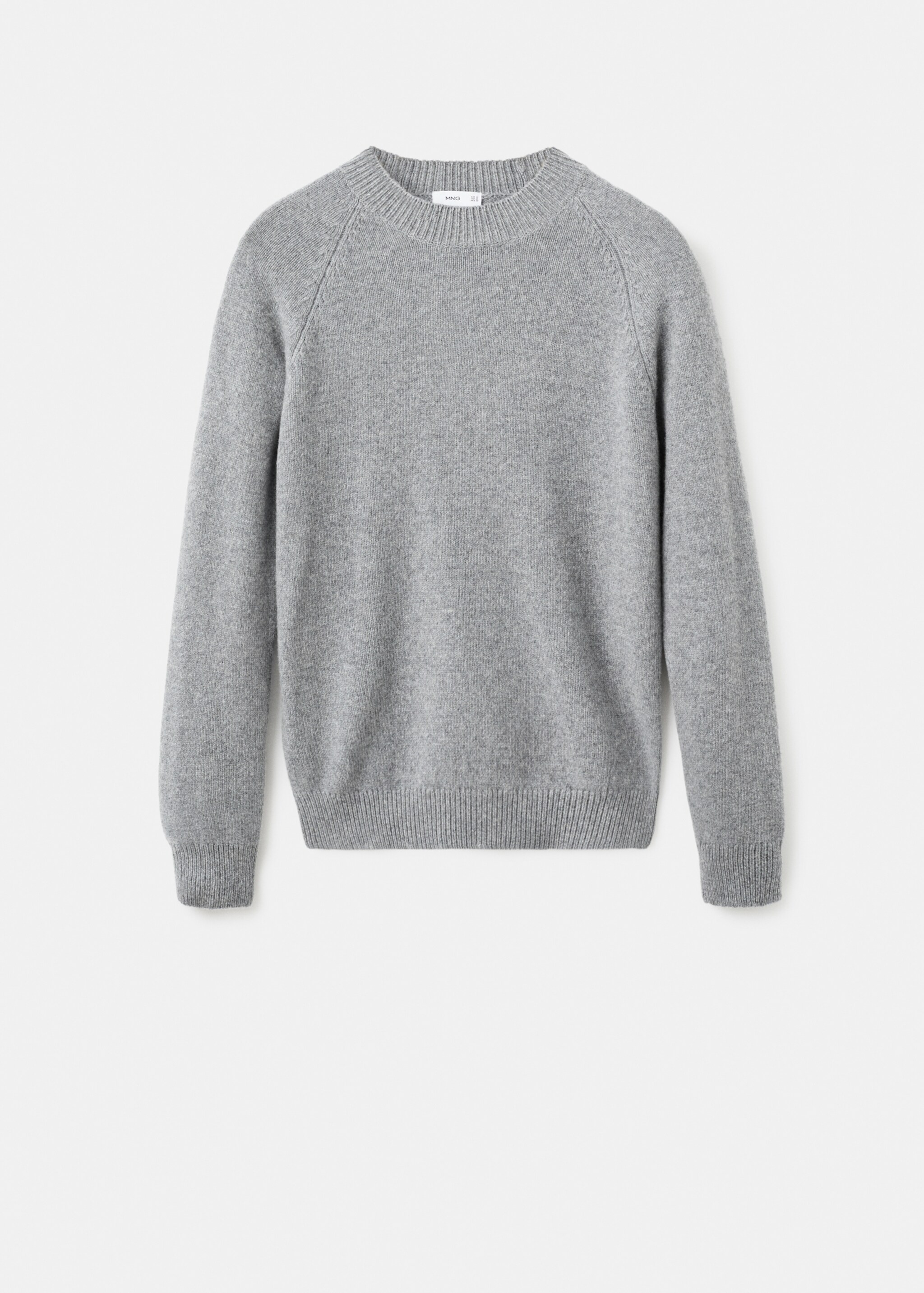 100% Italian wool knitted sweater - Article without model, Medium Heather Grey. Ref: 17007907-00.