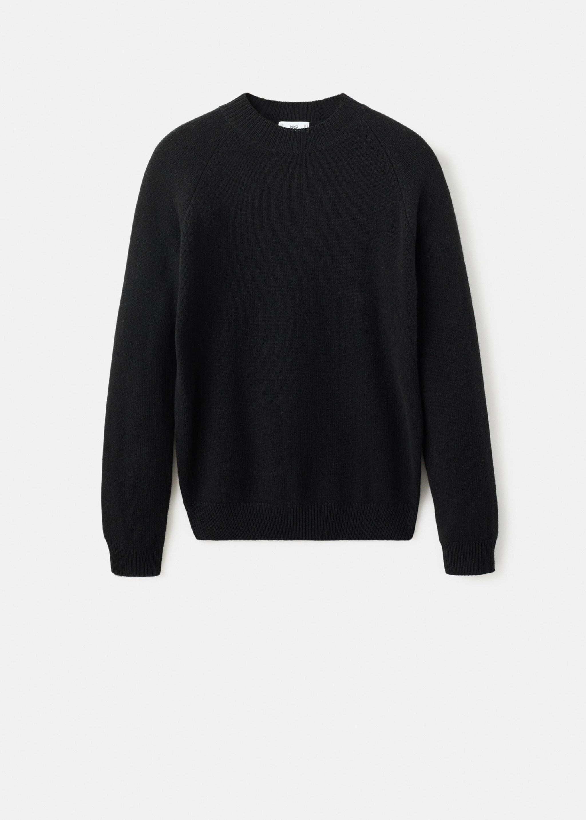 100% Italian wool knitted sweater - Article without model, Black. Ref: 17007907-00.