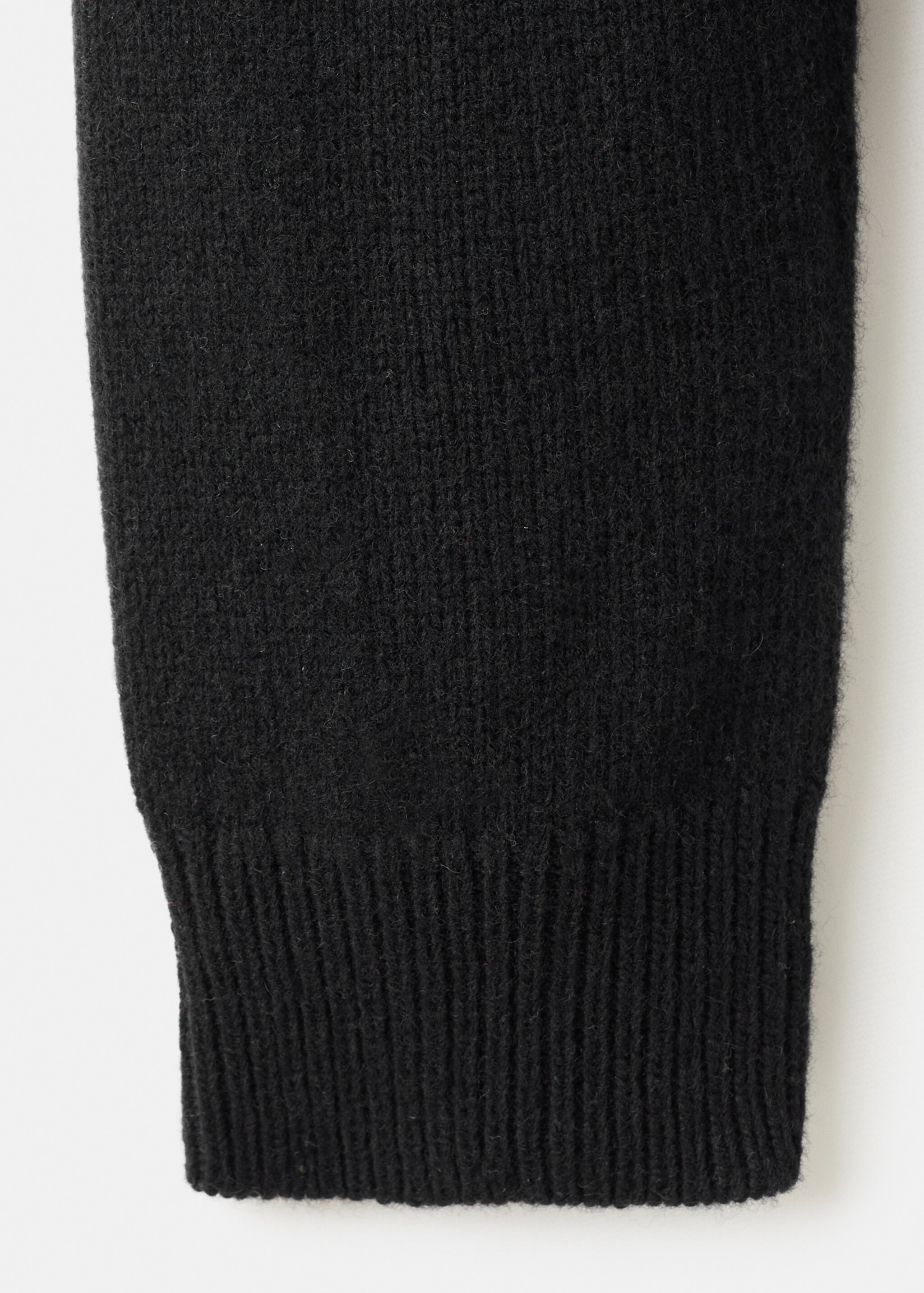 100% Italian wool knitted sweater - Details of the article 8, Black. Ref: 17007907-00.