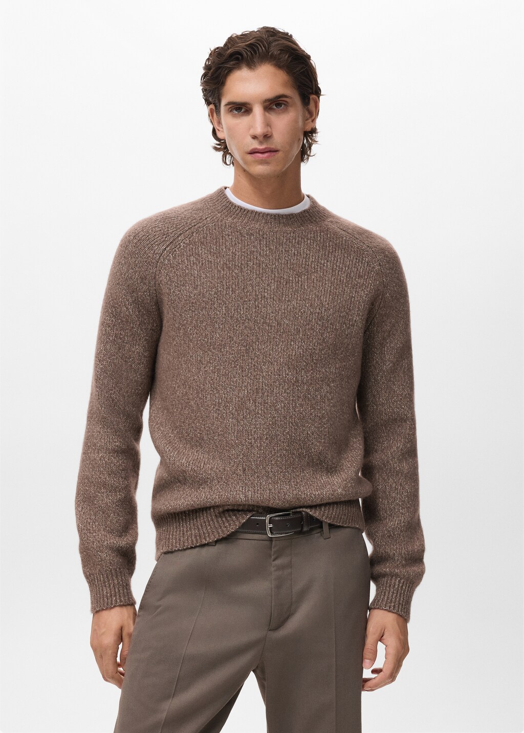 Fine-knit wool-blend sweater