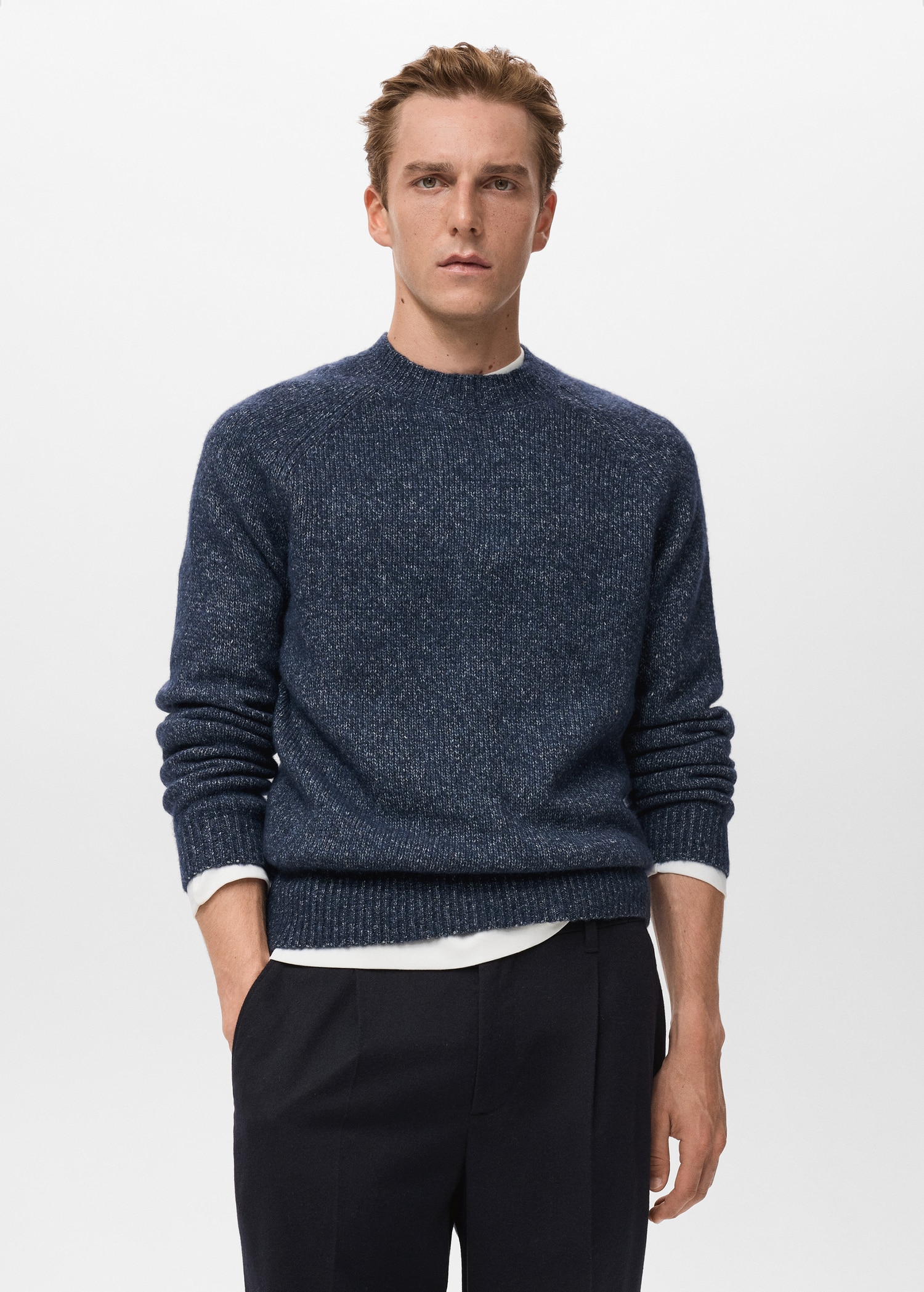 Fine-knit wool-blend sweater