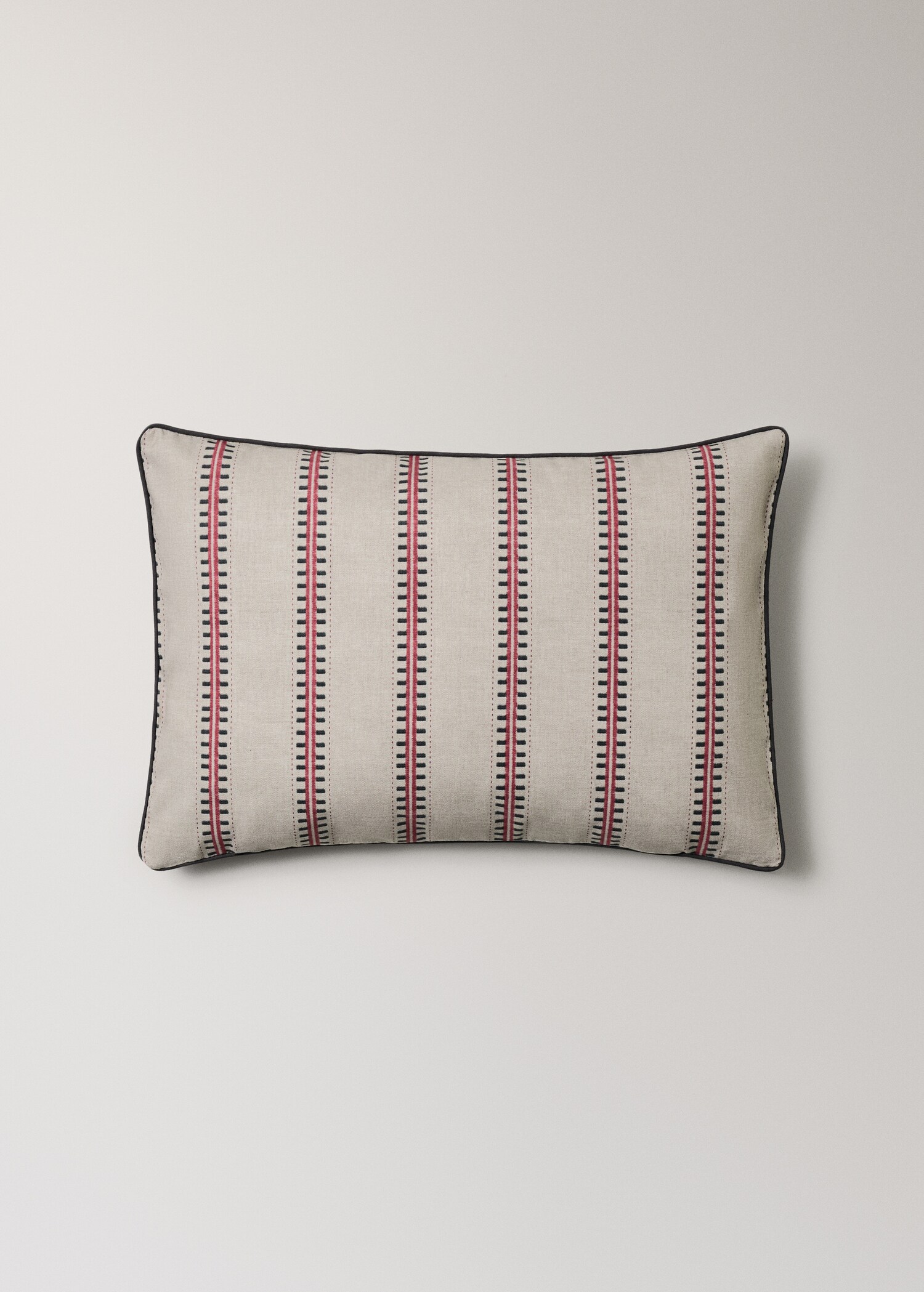 Housse de coussin coton à rayures passepoil 40x60 cm - Détail de l'article 1