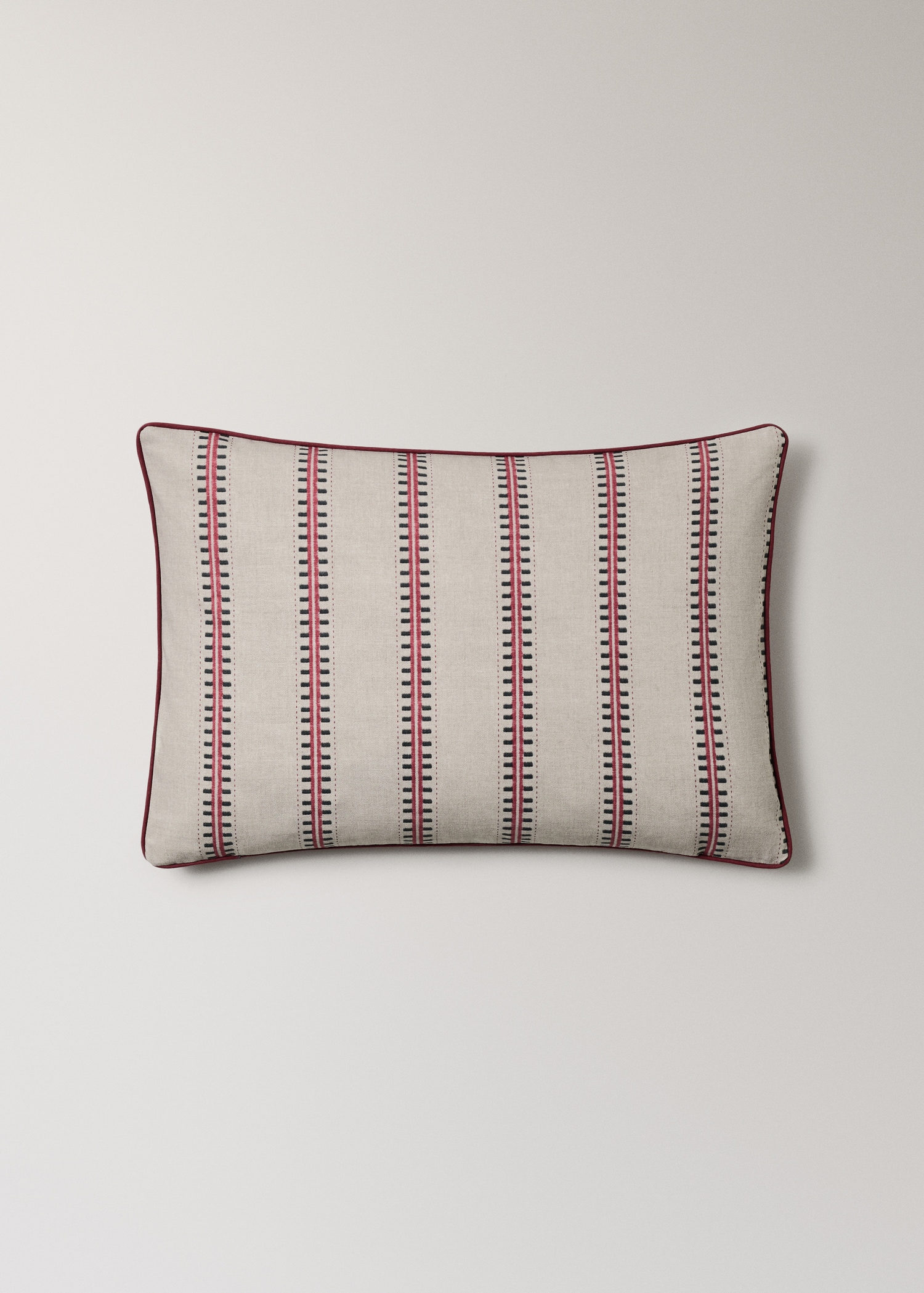 Housse de coussin coton à rayures passepoil 40x60 cm - Détail de l'article 1