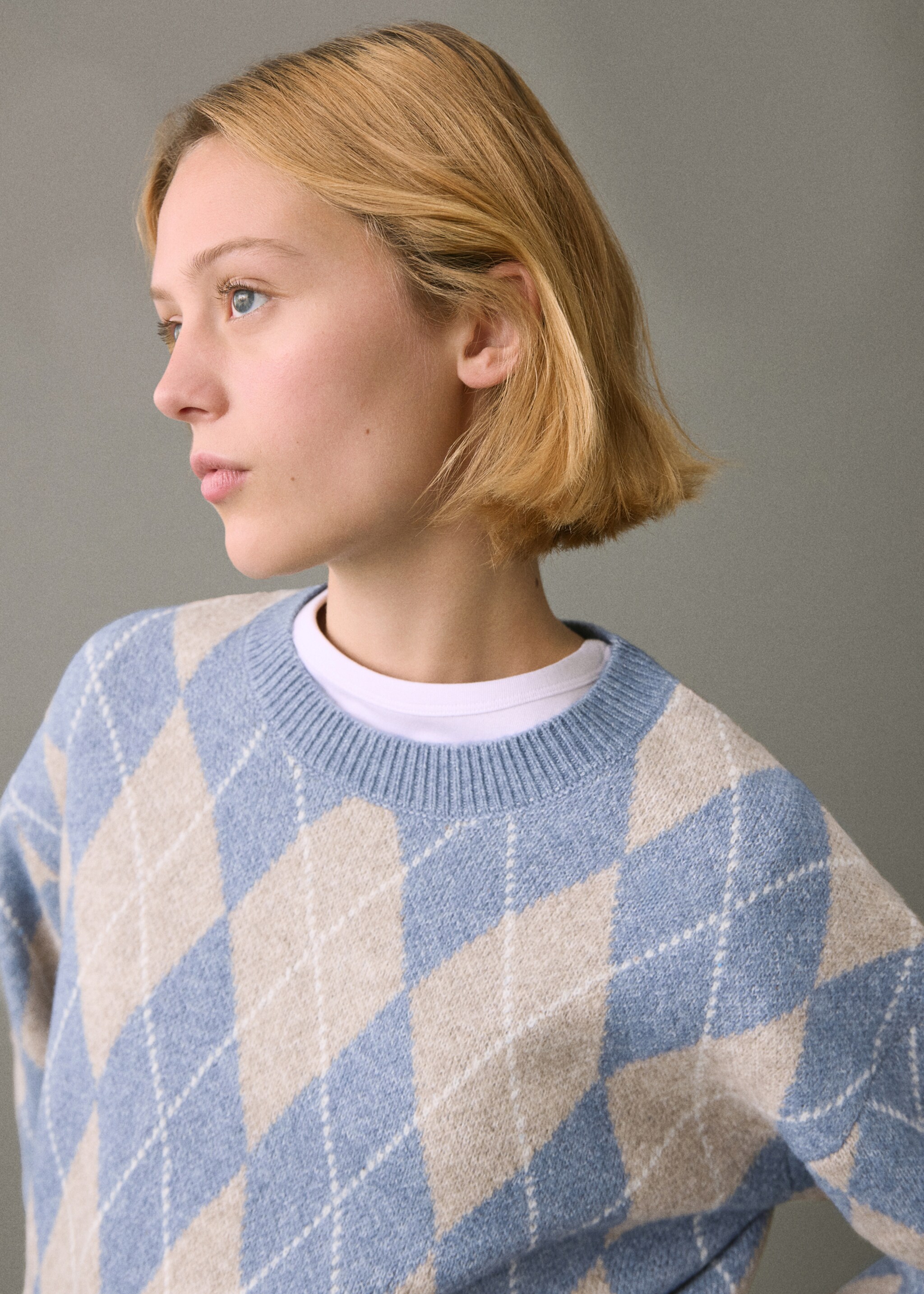 Pull-over motif losanges - Détail de l'article 1, Bleu. Ref: 17008272-00.