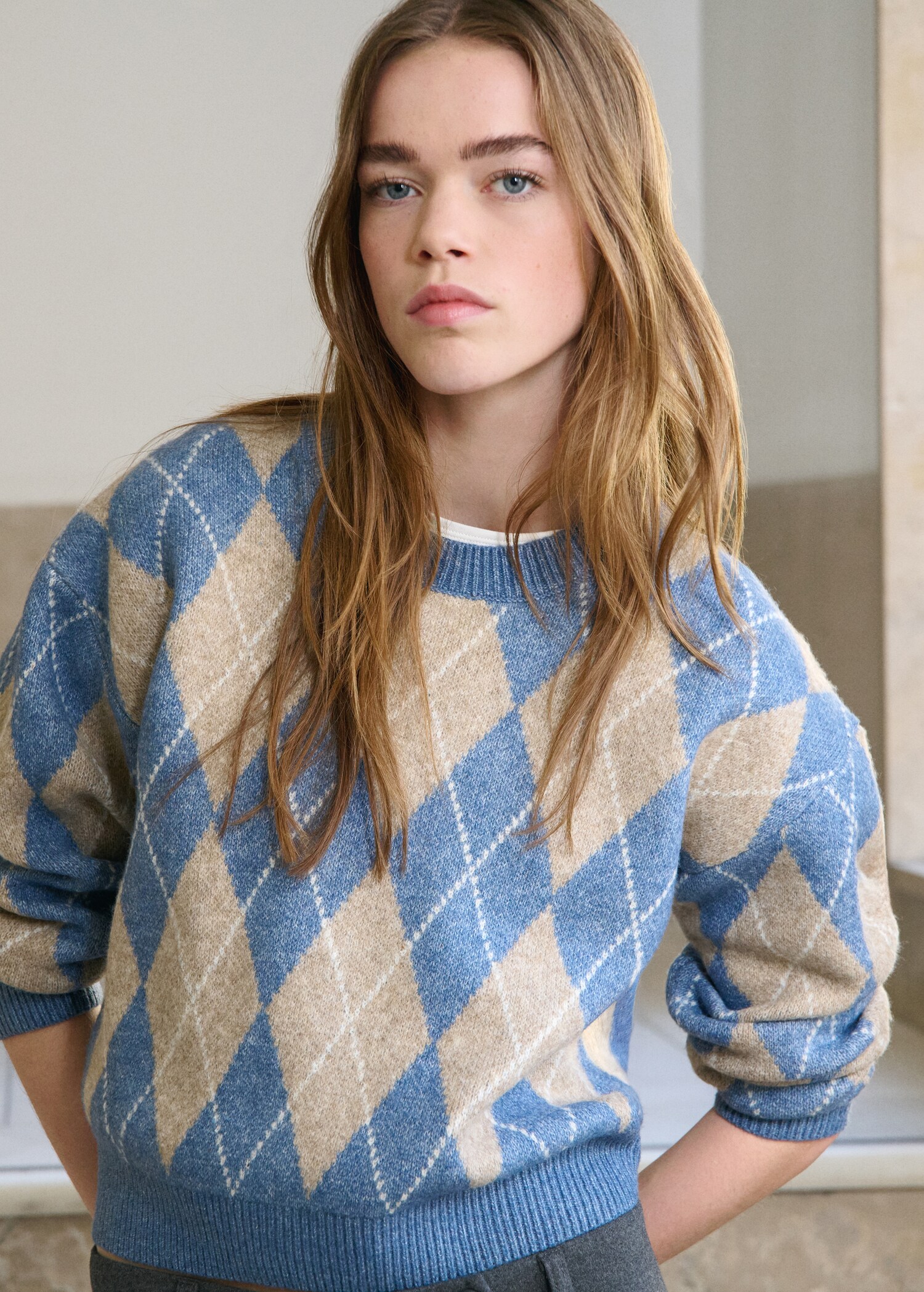 Rhombus design sweater - Details of the article 5