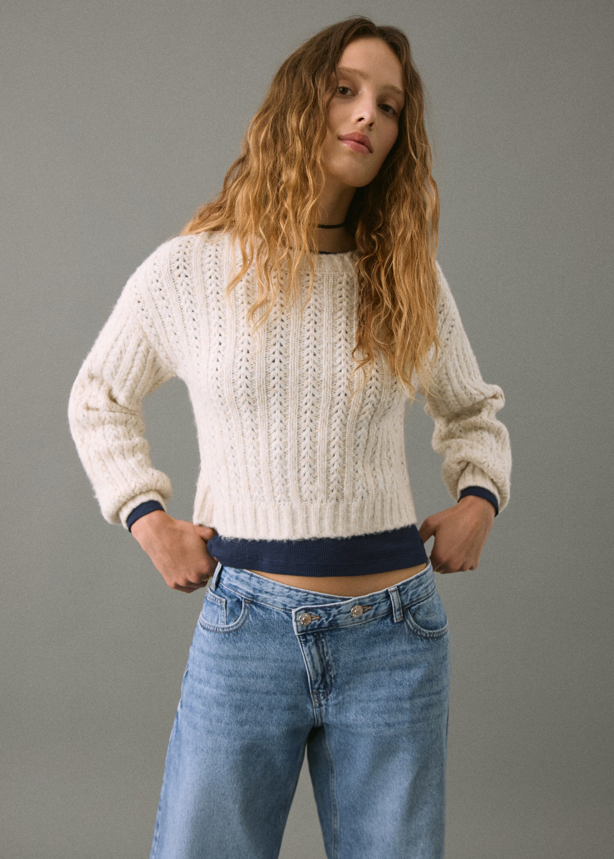 Sweater mimi - Medium plane, Ecru. Ref: 17008273-00.