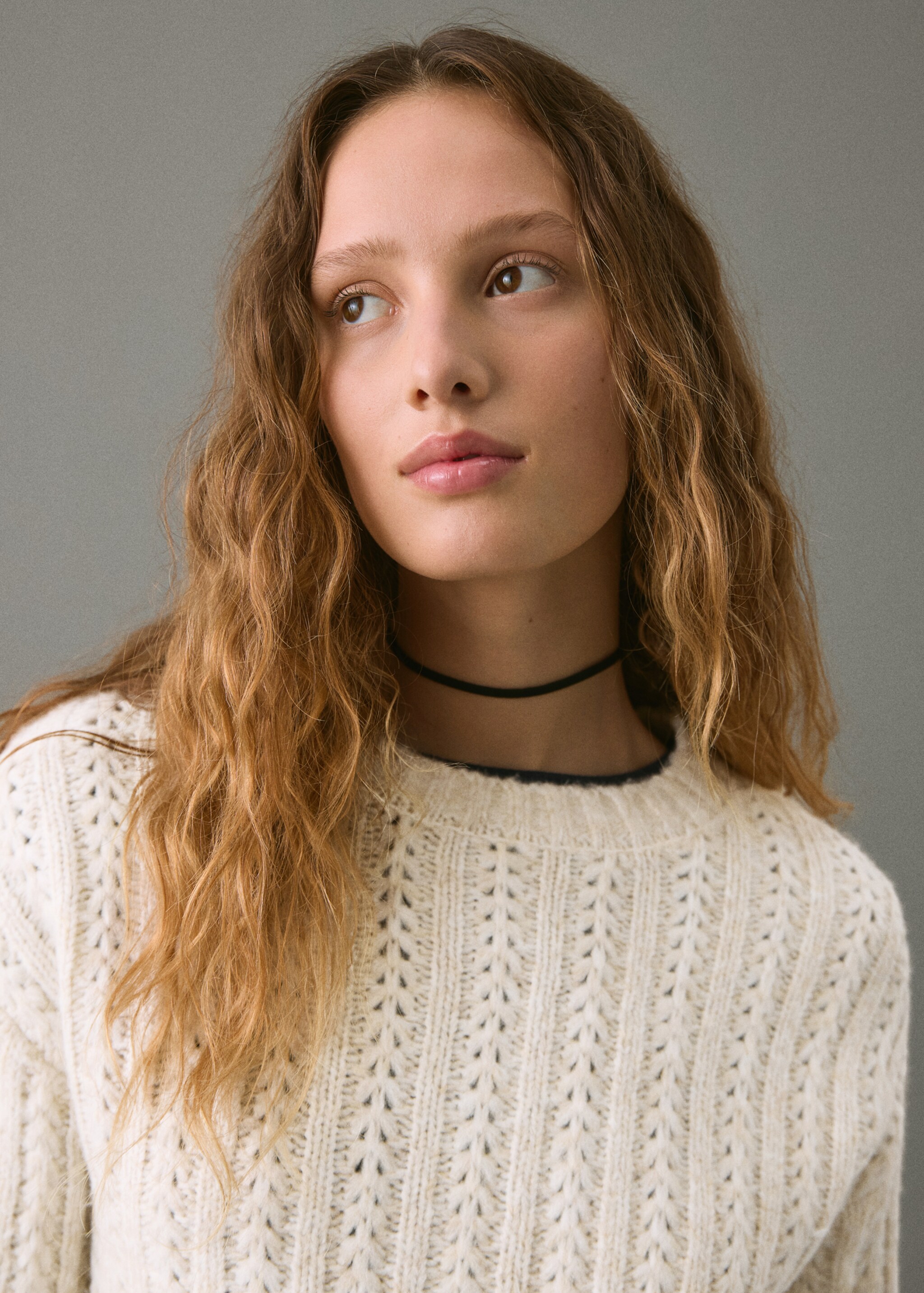 Sweater mimi - Details of the article 1, Ecru. Ref: 17008273-00.