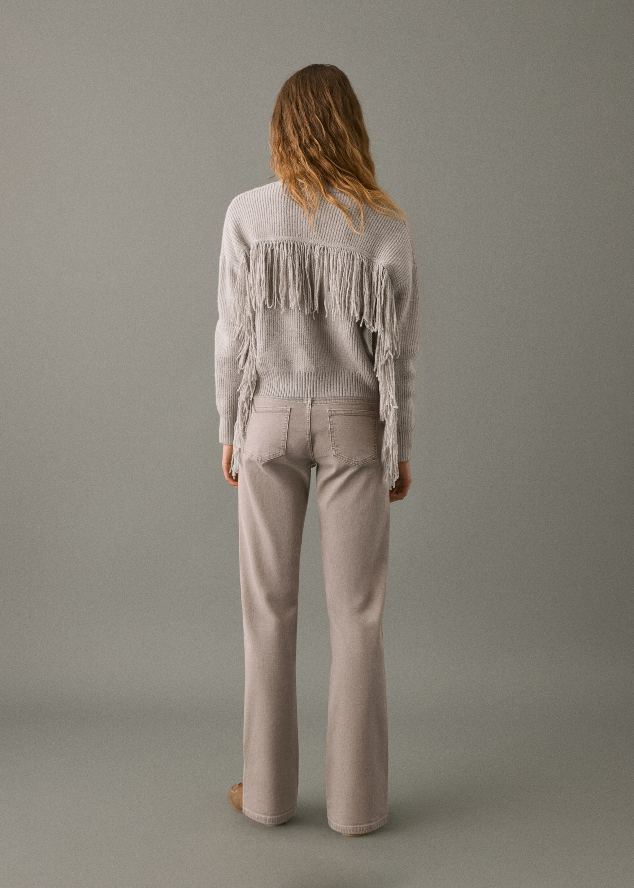 Pull-over maille franges - Verso de l’article, Marron moyen. Ref: 17008275-00.