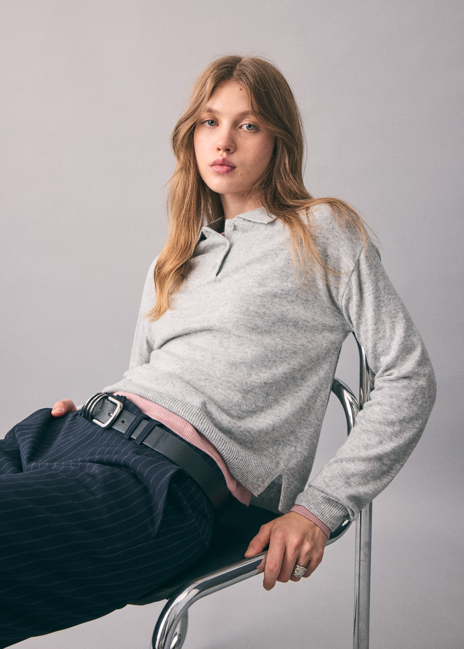 Knitted polo-neck sweater - Details of the article 2
