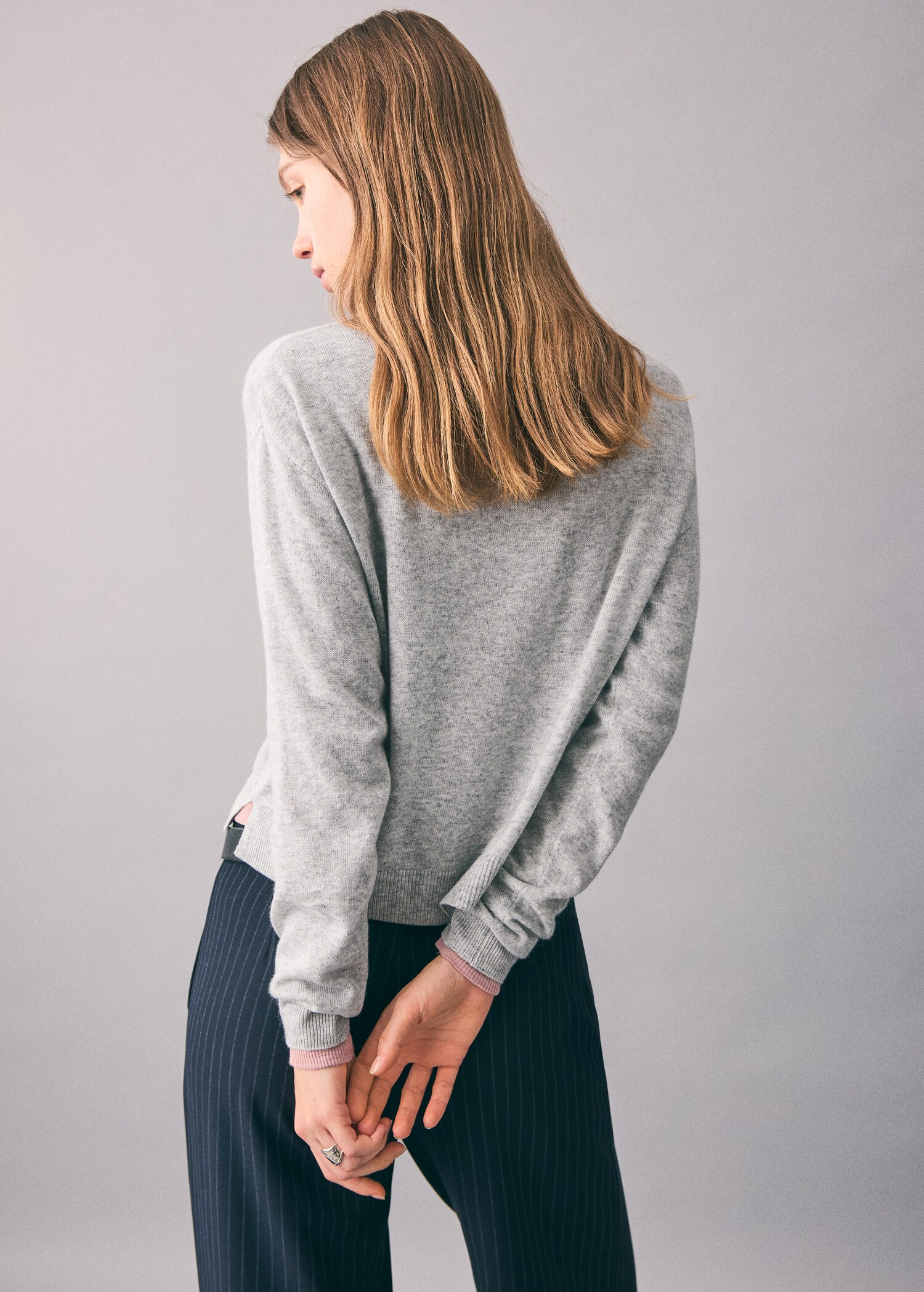 Knitted polo-neck sweater - Reverse of the article