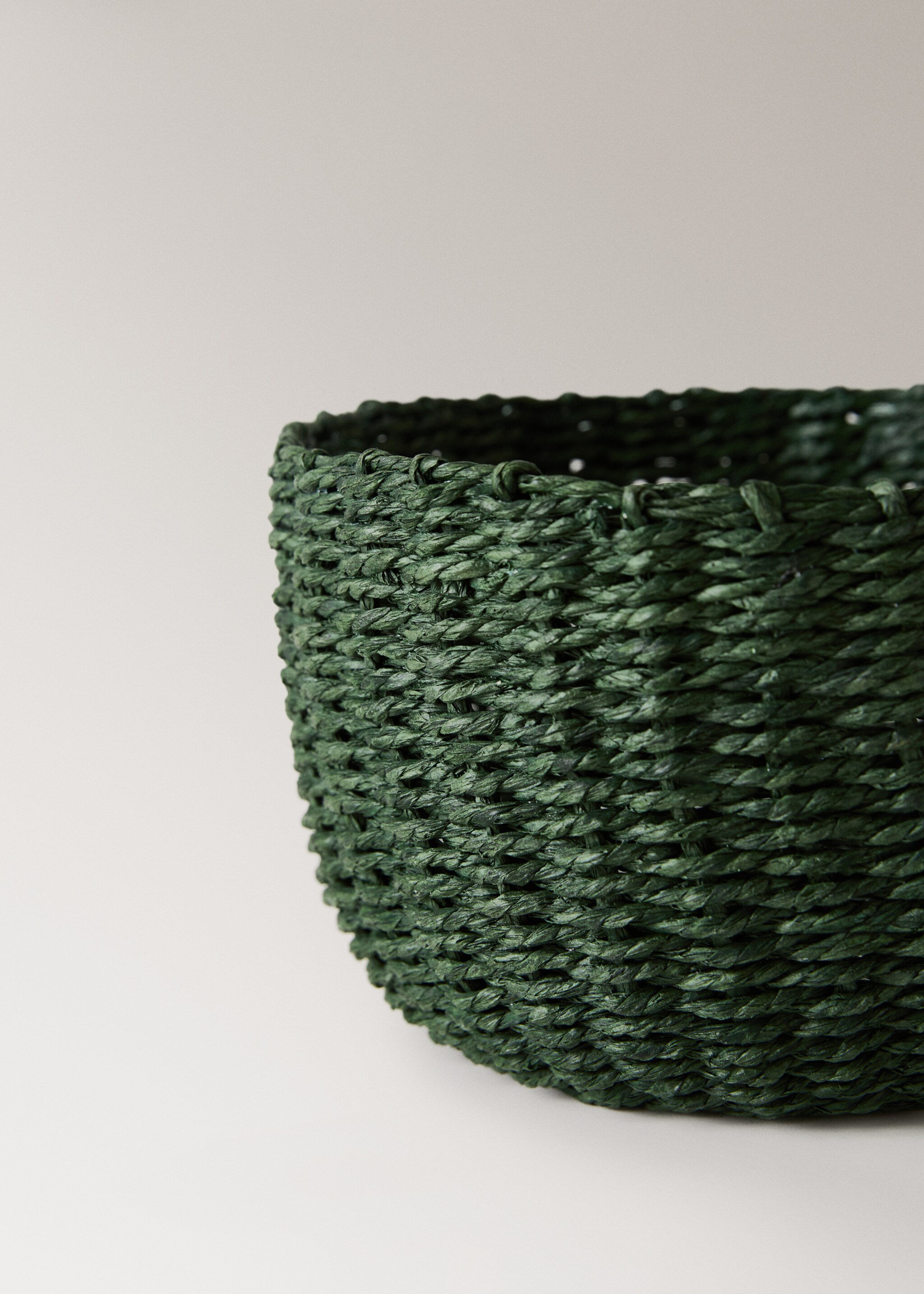 Round paper basket - Details of the article 2, Green. Ref: 17008278-00.
