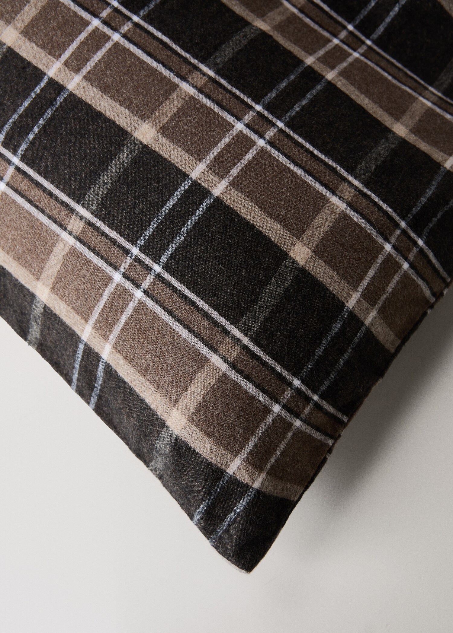 Flannel cotton melange-yarn duvet cover with check pattern for 135/140 cm bed - Details of the article 3