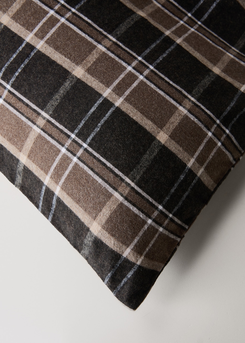 Flannel cotton melange-yarn duvet cover with check pattern for 135/140 cm bed