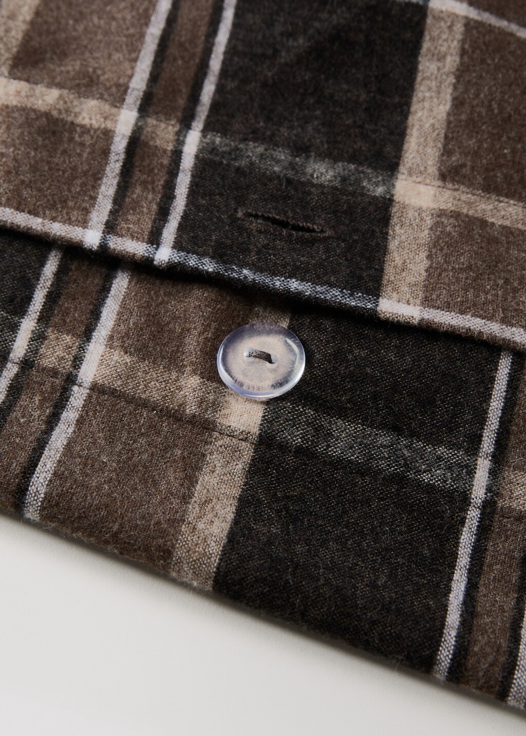 Cotton flannel duvet cover with melange threads and check print for 180/200 cm bed