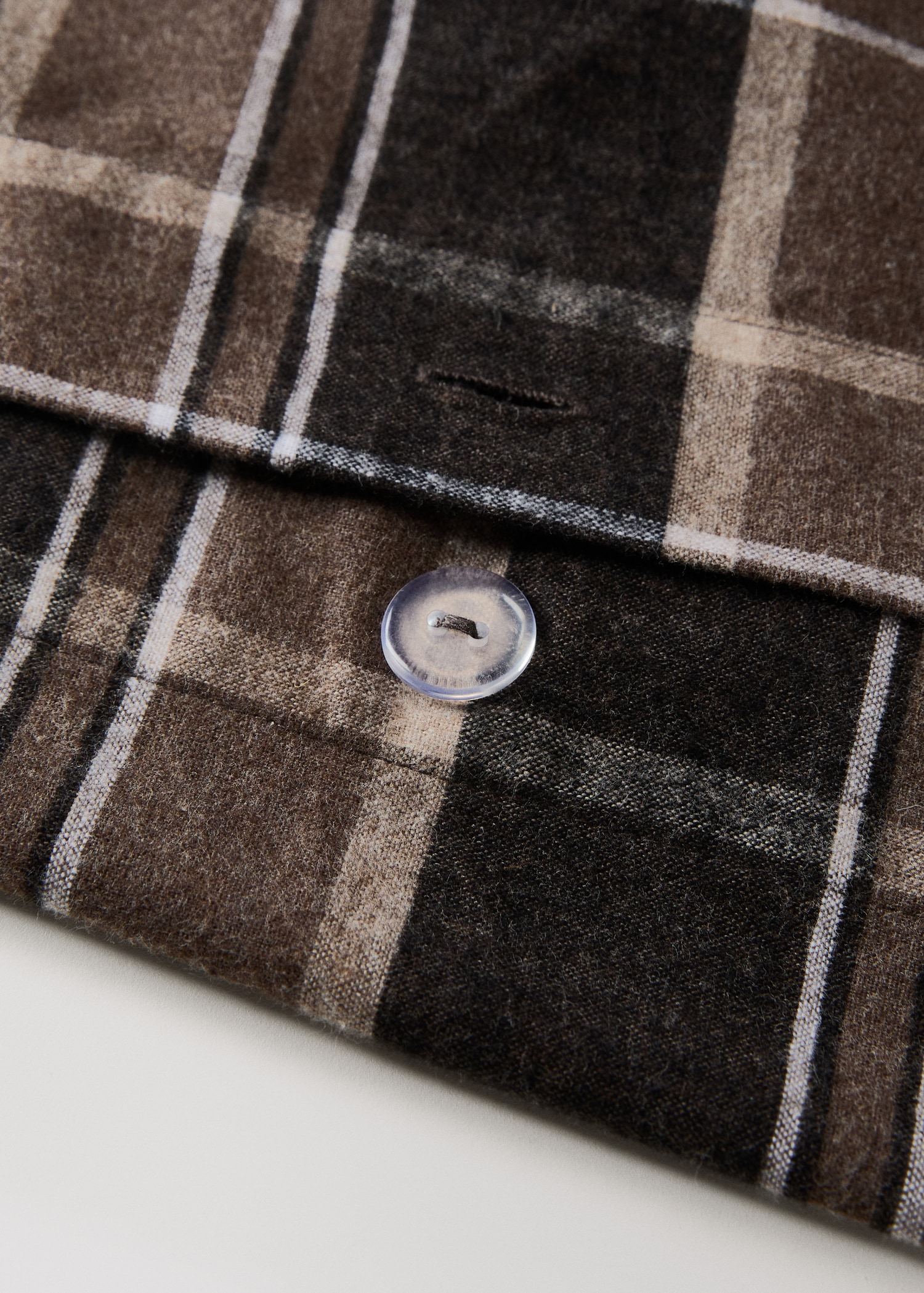 Cotton flannel duvet cover with melange threads and check print for 180/200 cm bed - Details of the article 2