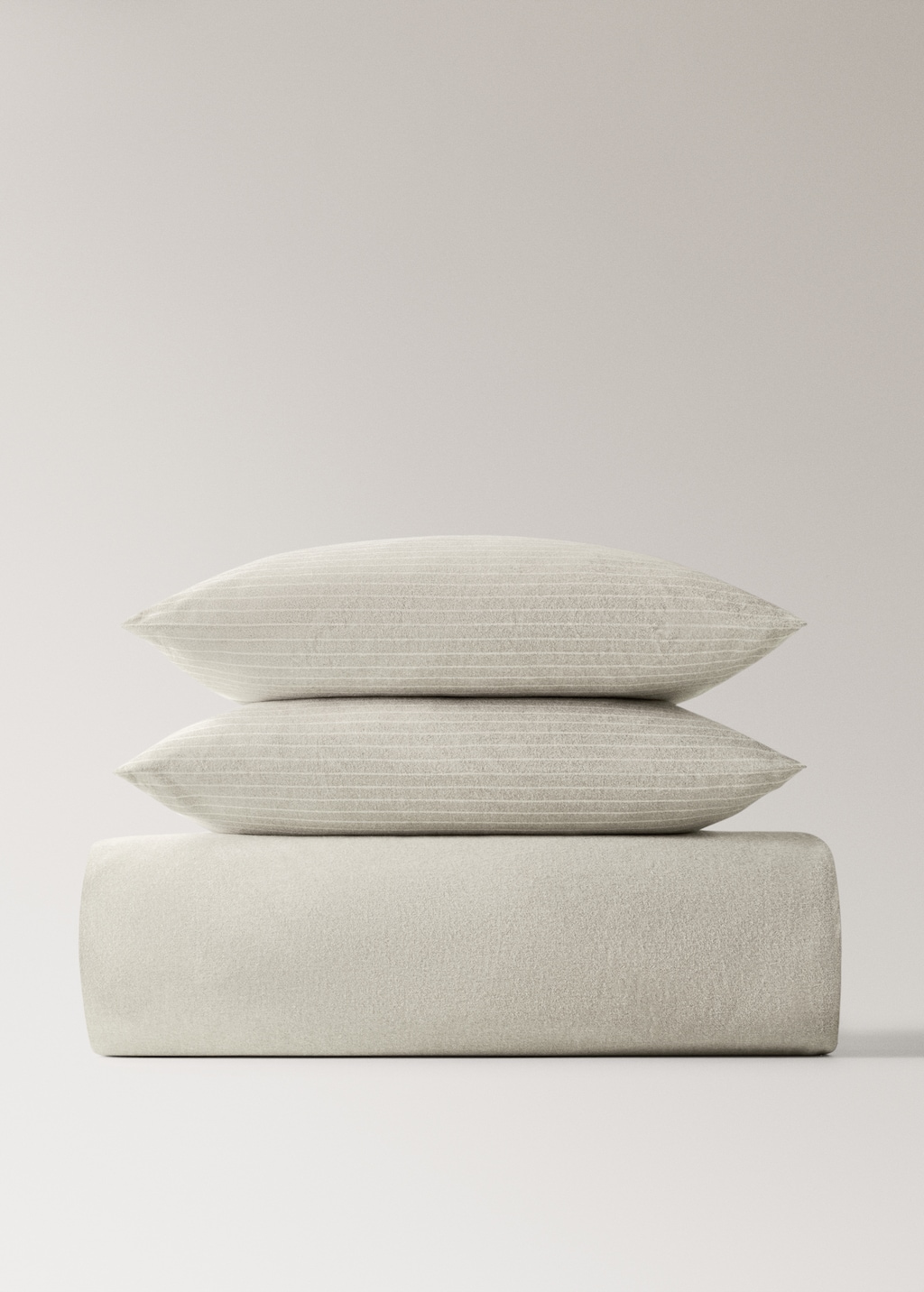 Melange cotton flannel duvet cover with fine-striped yarn for 35.43 bed