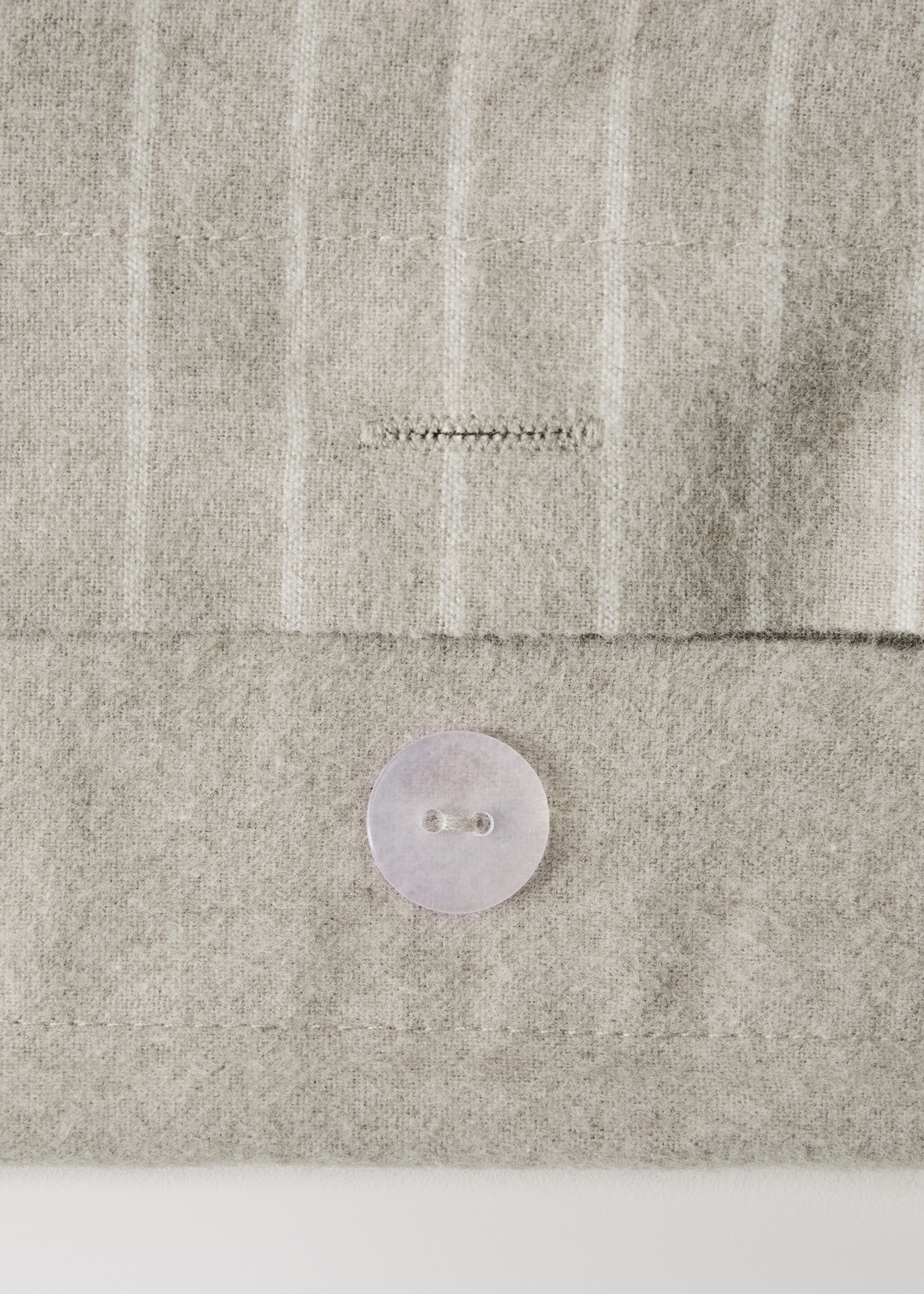 Melange cotton flannel duvet cover with fine-striped yarn for 150/160cm bed - Details of the article 1, Beige. Ref: 17008285-00.
