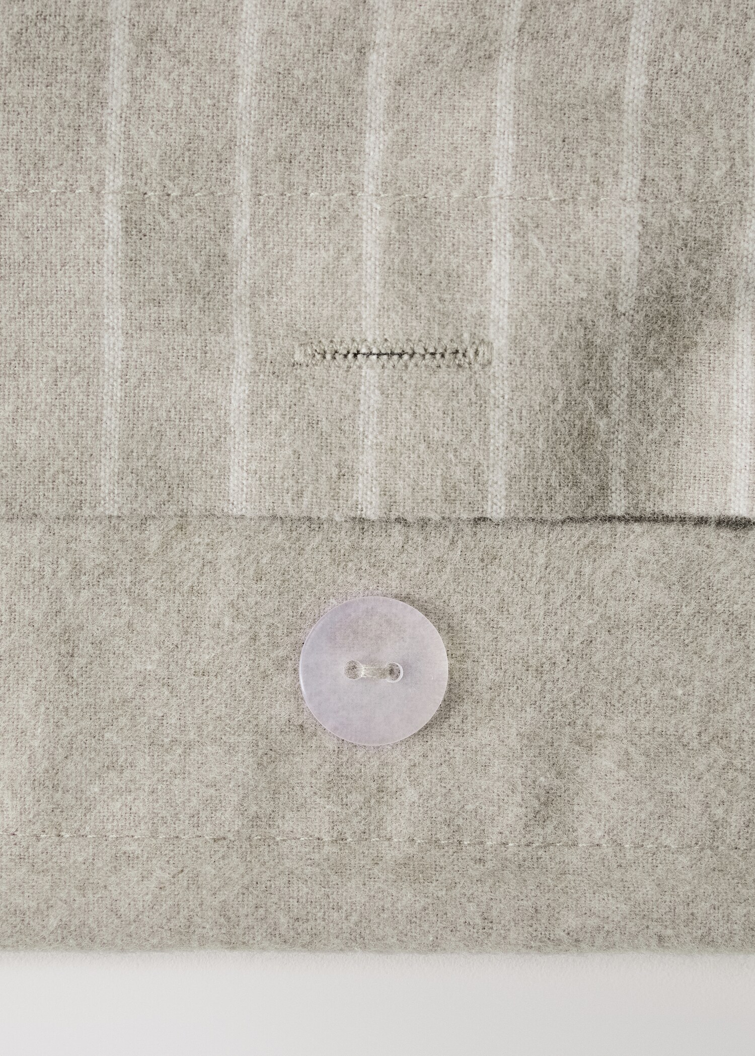 Melange cotton flannel duvet cover with fine-striped yarn for 150/160cm bed - Details of the article 1
