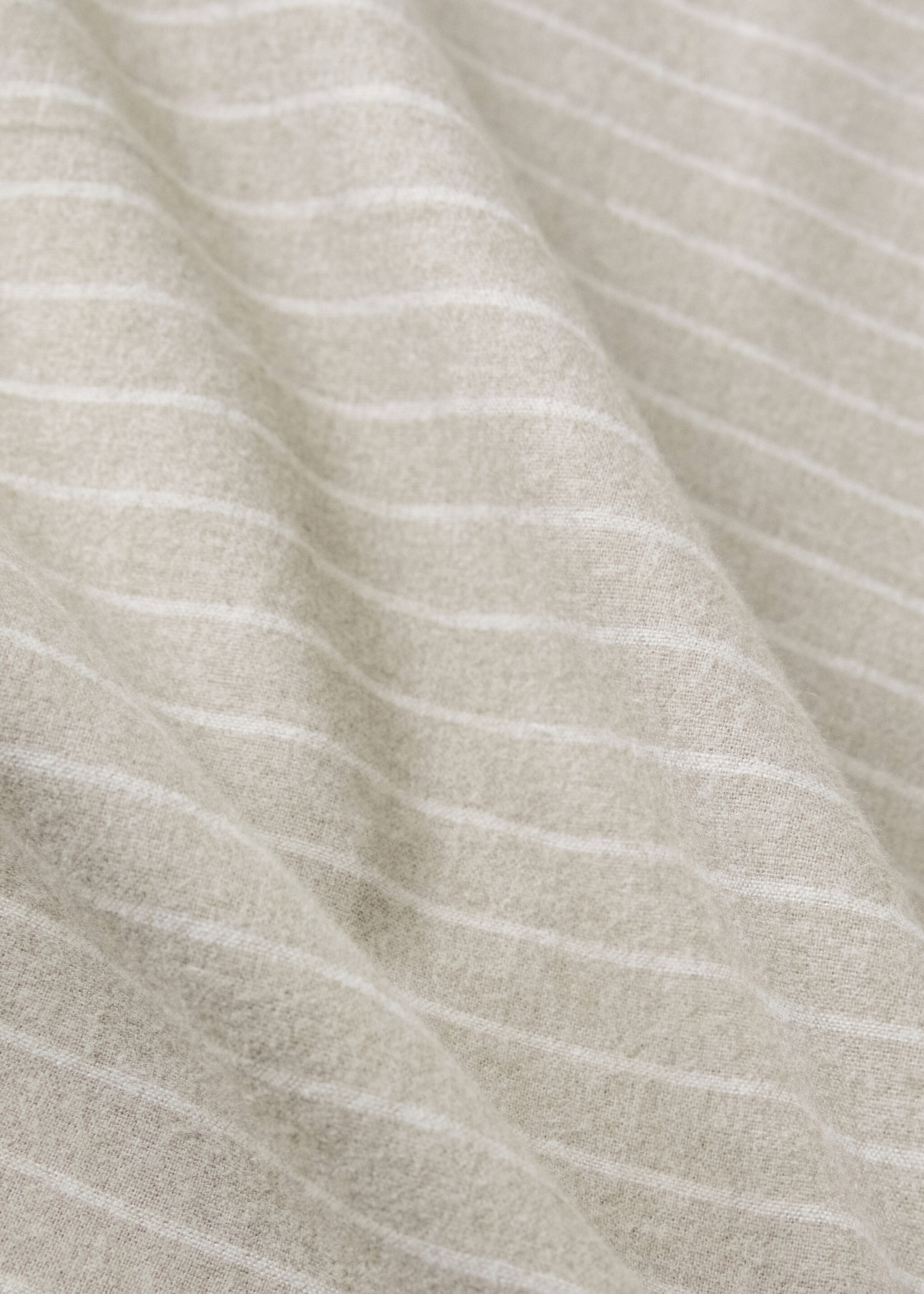 Melange cotton flannel duvet cover with fine-striped yarn for 150/160cm bed - Details of the article 2, Beige. Ref: 17008285-00.