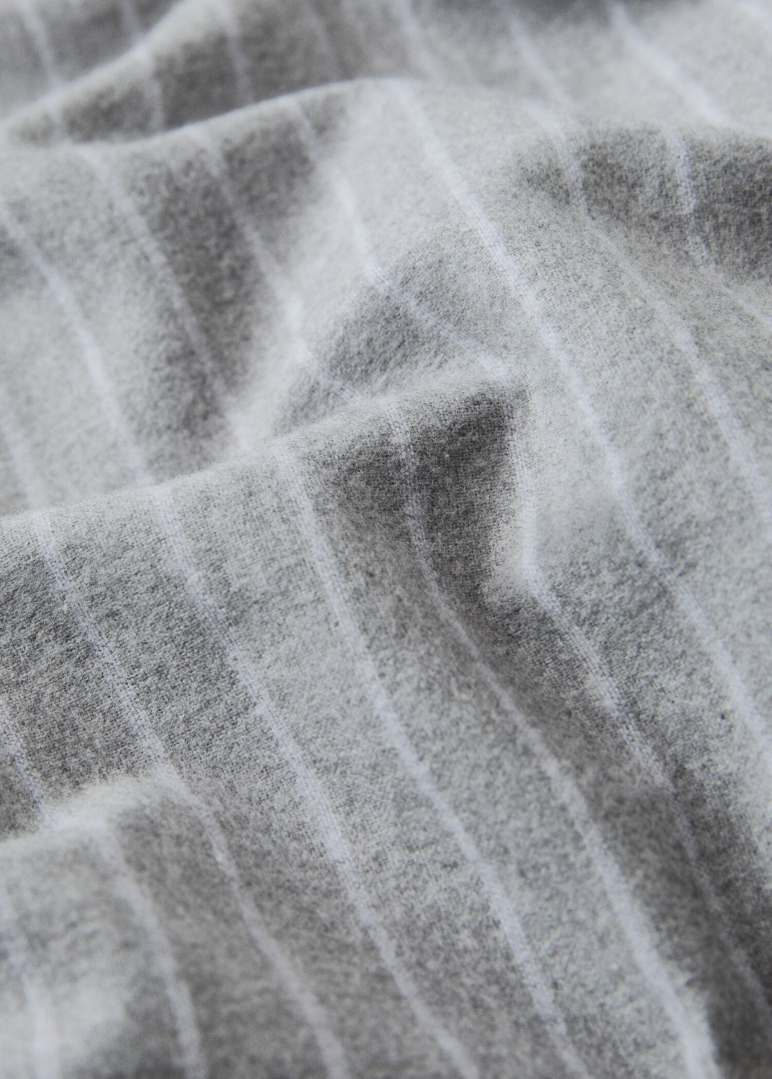 Melange cotton flannel duvet cover with fine-striped yarn for 150/160cm bed - Details of the article 2