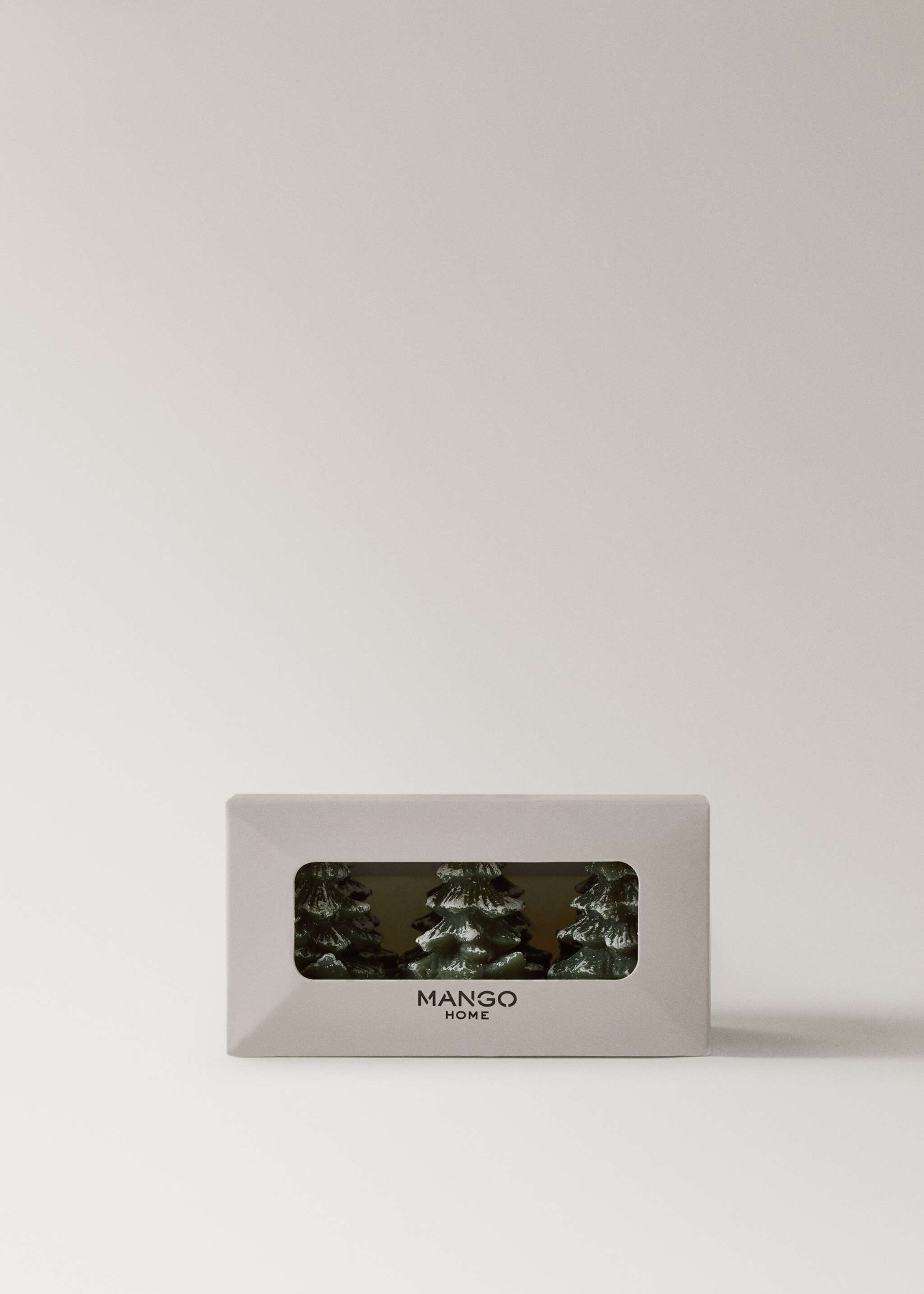 Set of 6 decorative tree-shaped candles - Details of the article 2, Green. Ref: 17008287-00.