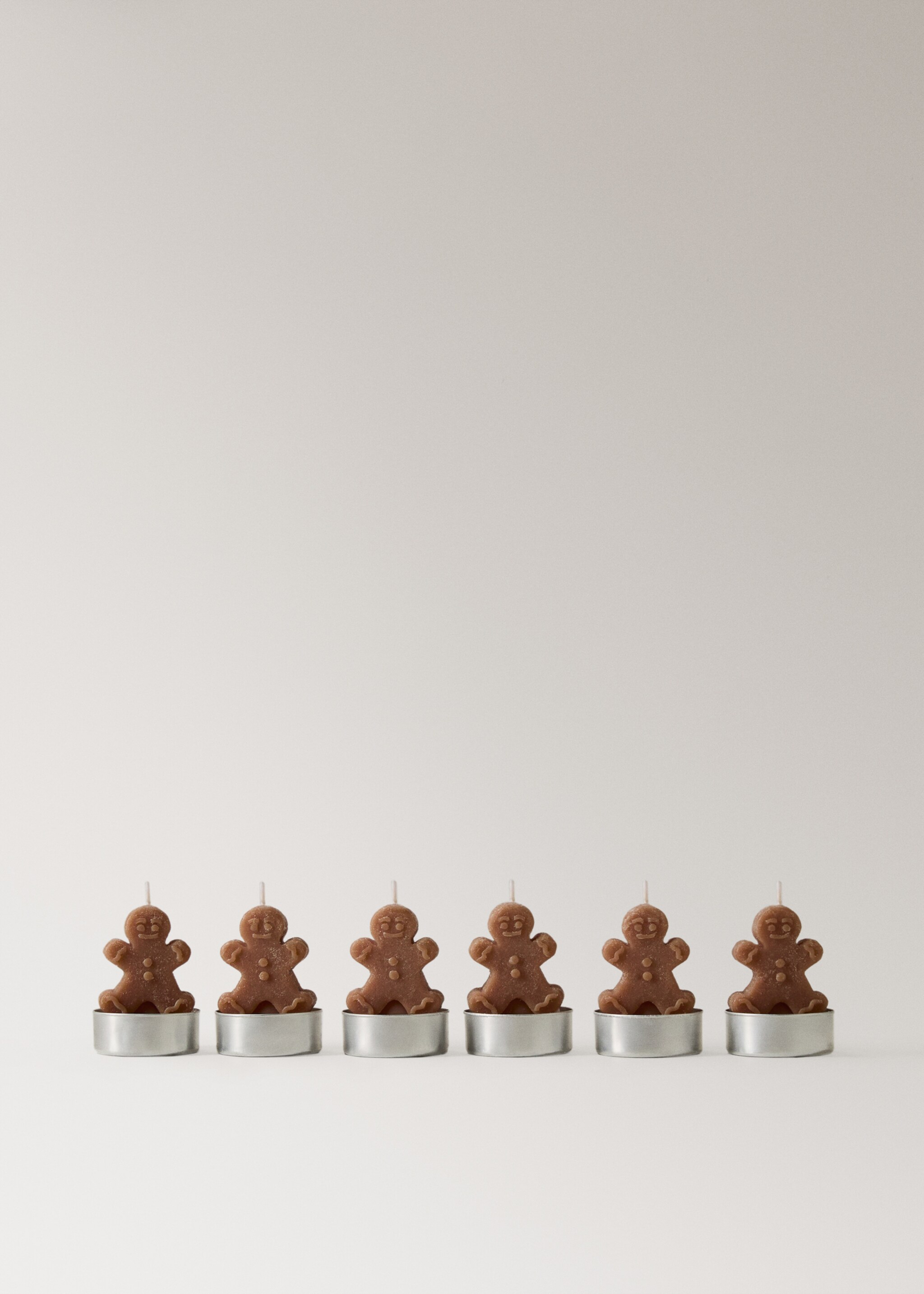 Pack of 6 decorative candles - Article without model, Caramel. Ref: 17008288-00.