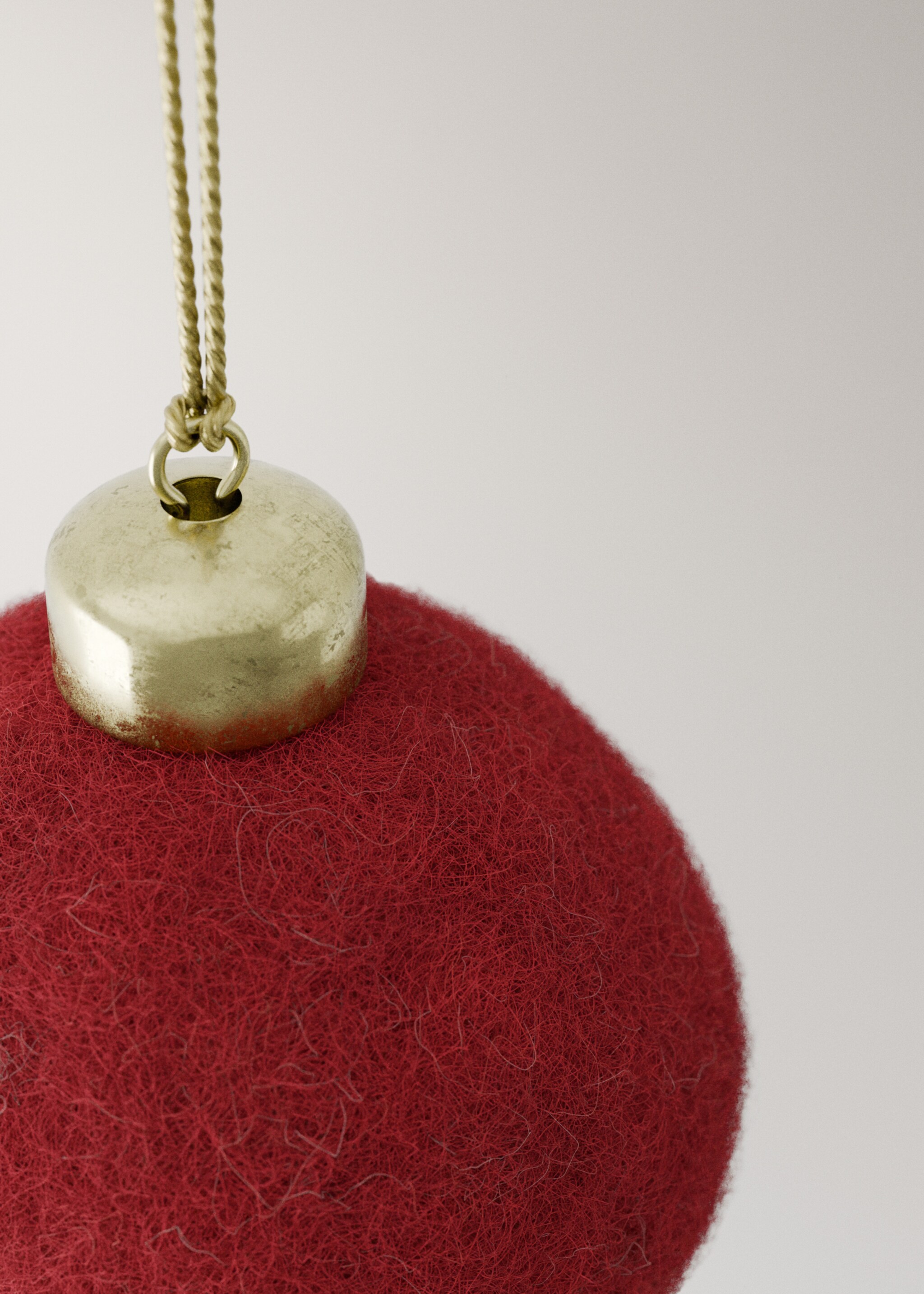 Vilten kerstballen - Detail van het artikel 2, Rood. Ref: 17008298-00.