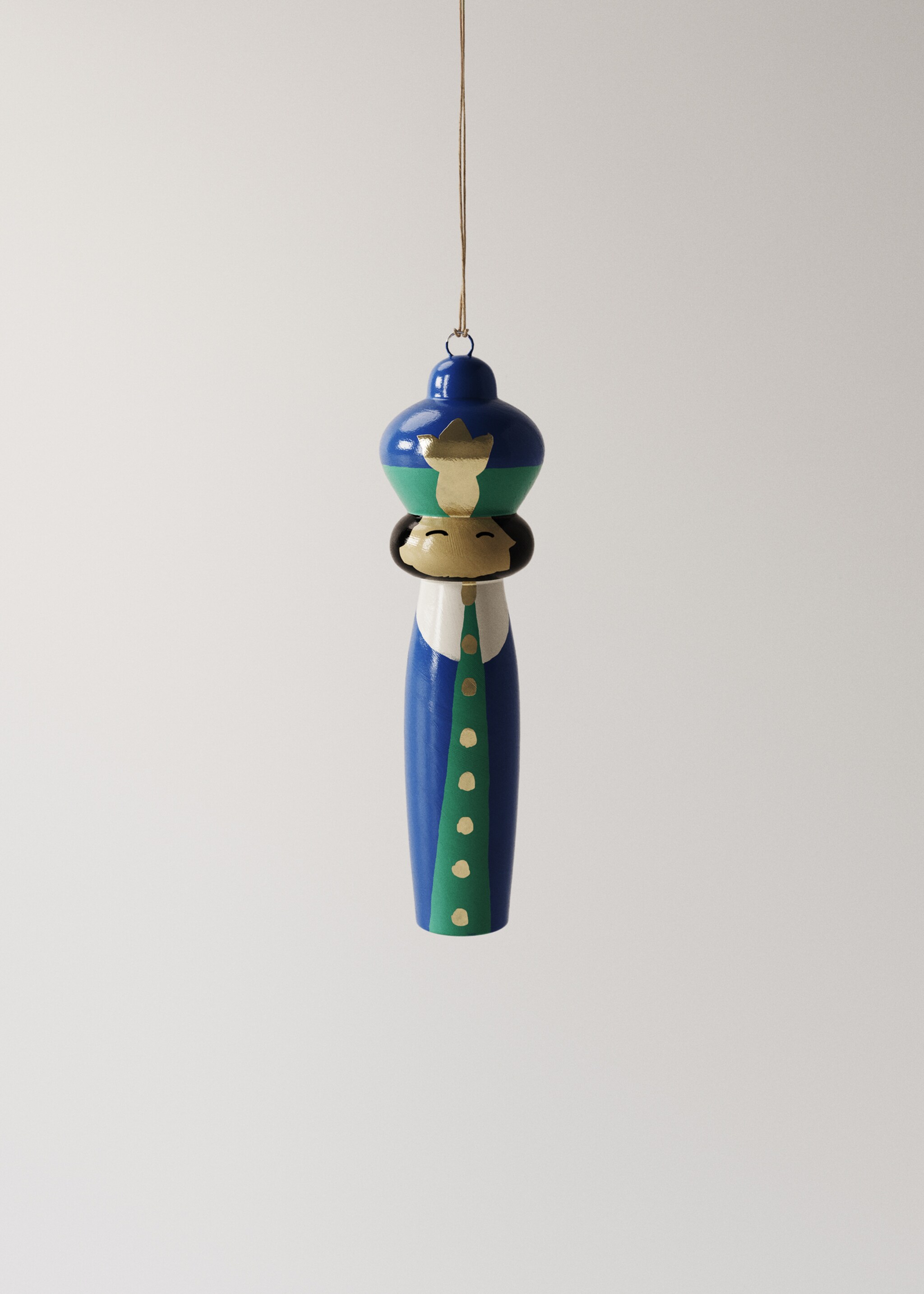 King Baltasar papier-mâché decoration - Article without model, Blue. Ref: 17008301-00.