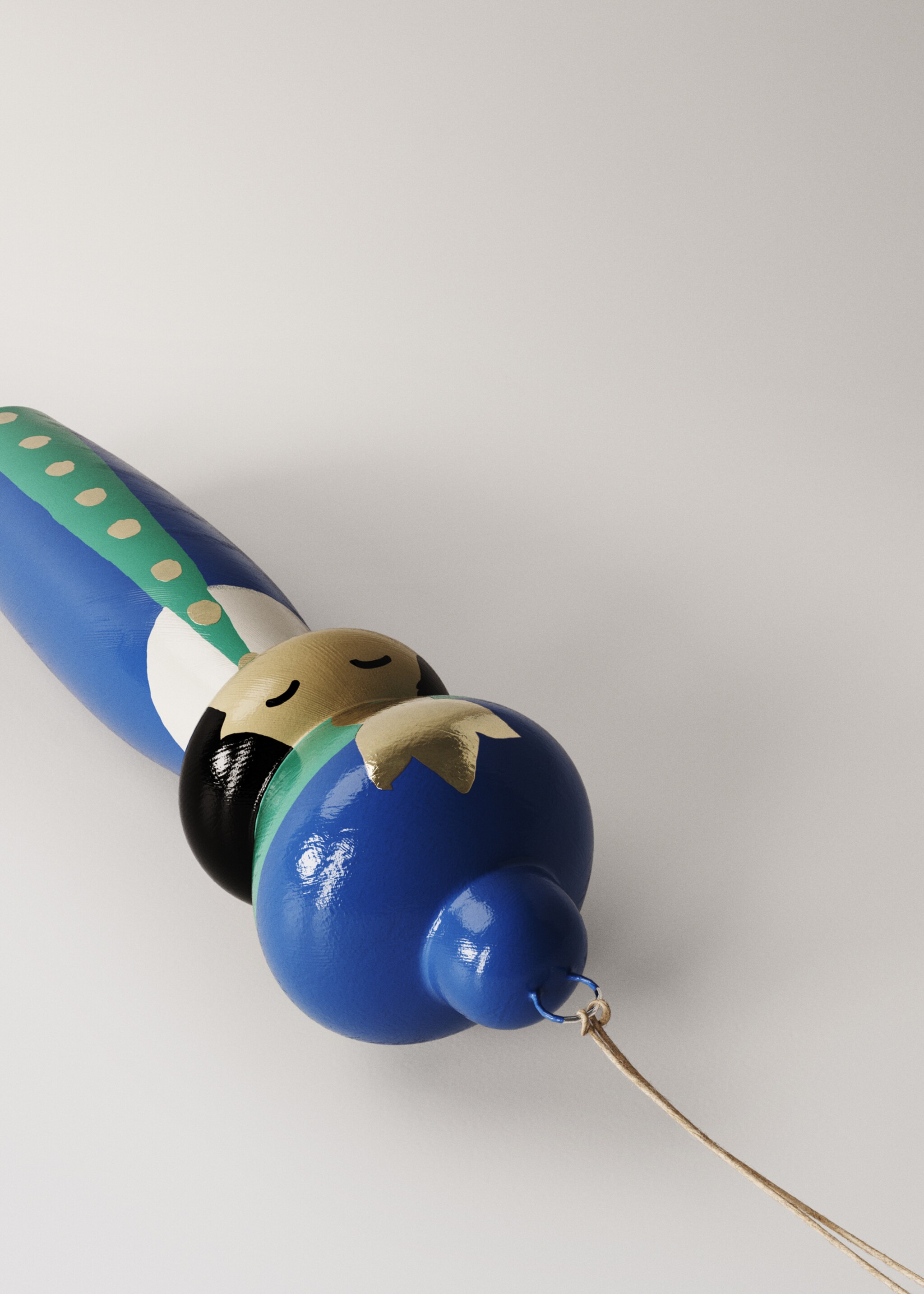 King Baltasar papier-mâché decoration - Details of the article 1, Blue. Ref: 17008301-00.